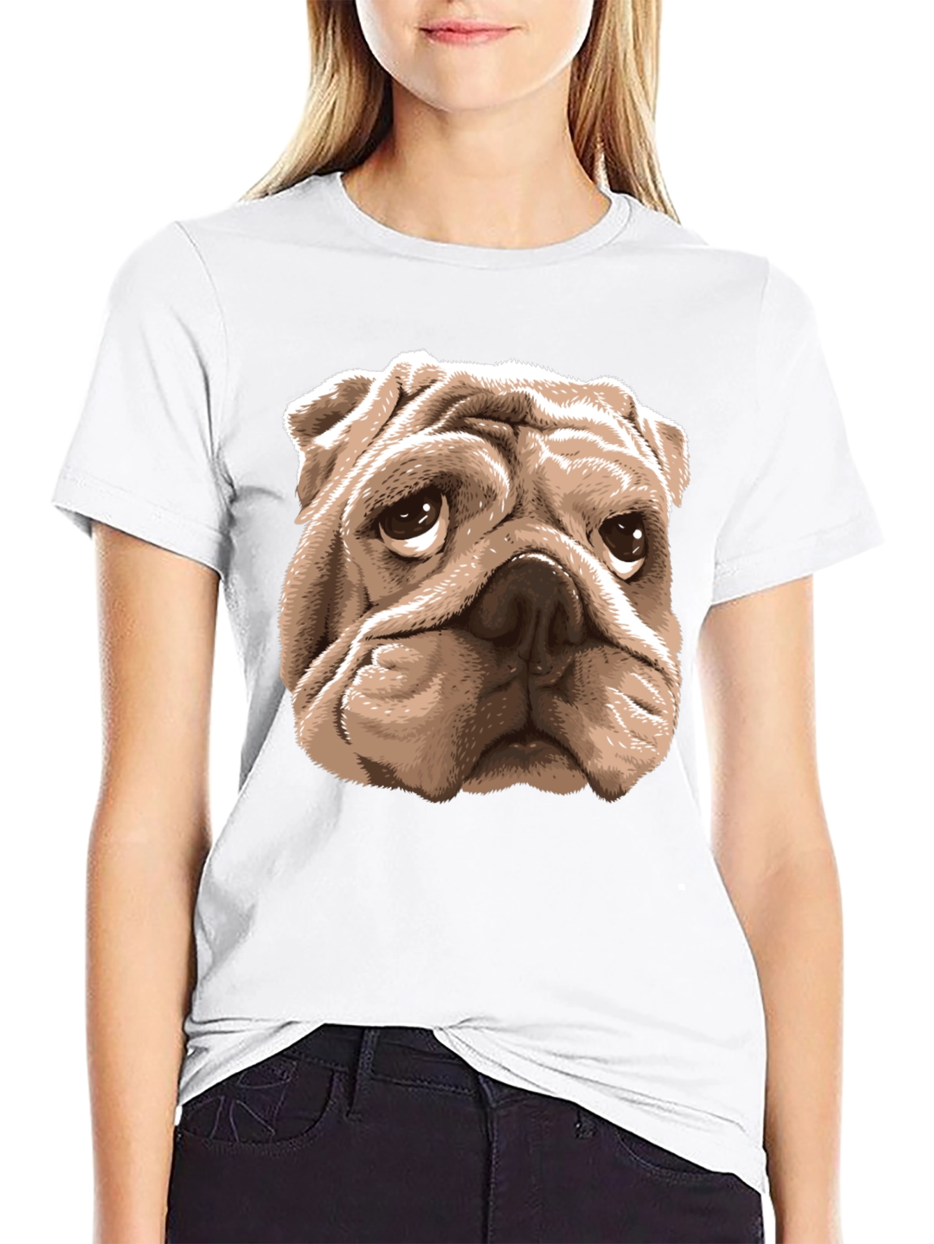 Bulldog Graphic Tee -  Mens Black Cotton T-Shirt