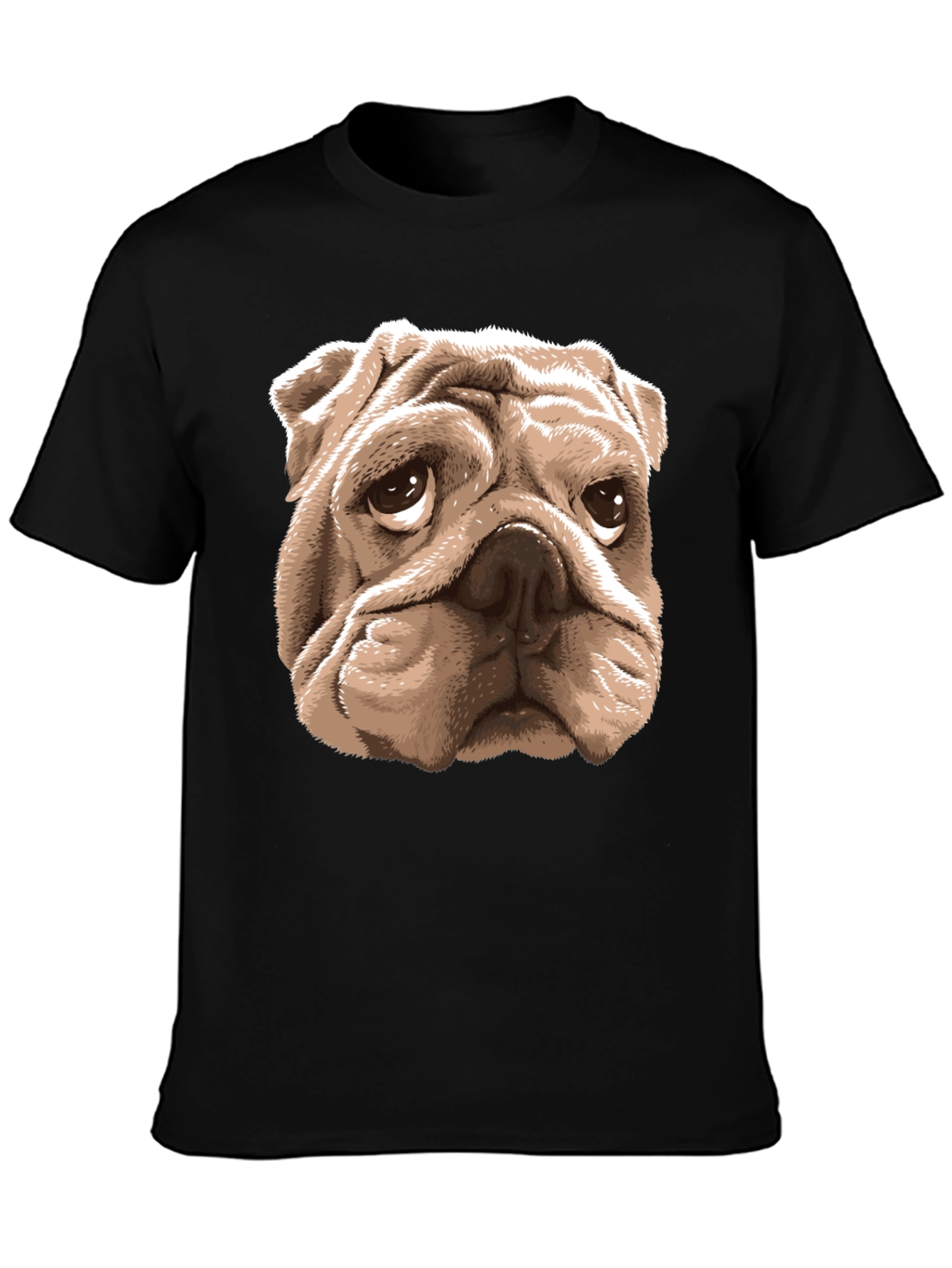 Bulldog Graphic Tee -  Mens Black Cotton T-Shirt