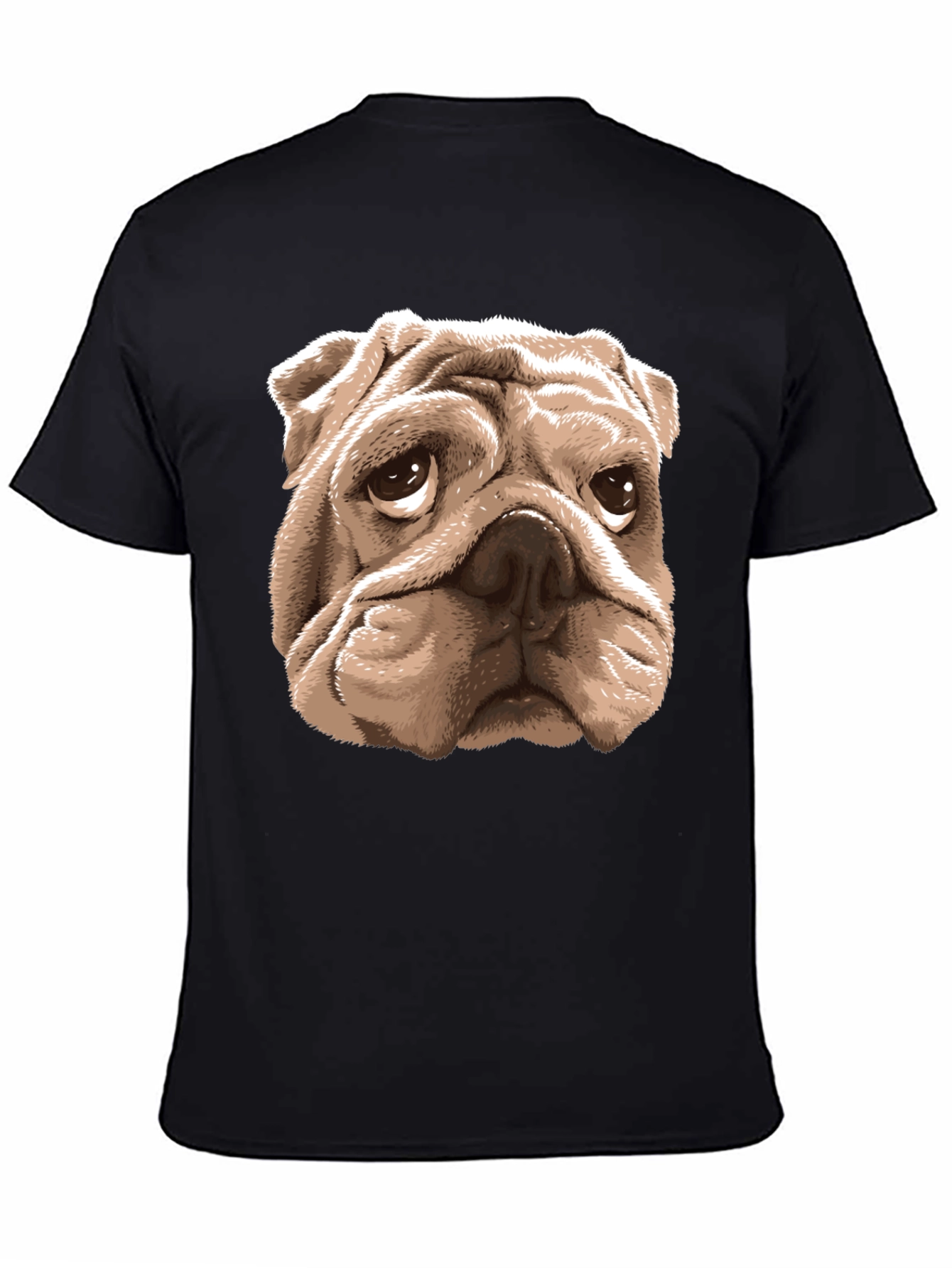 Bulldog Graphic Tee -  Mens Black Cotton T-Shirt