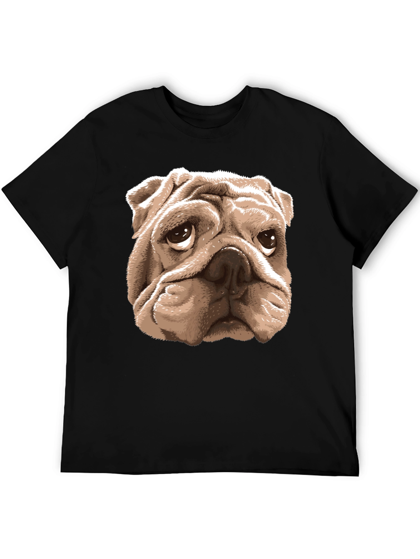Bulldog Graphic Tee -  Mens Black Cotton T-Shirt