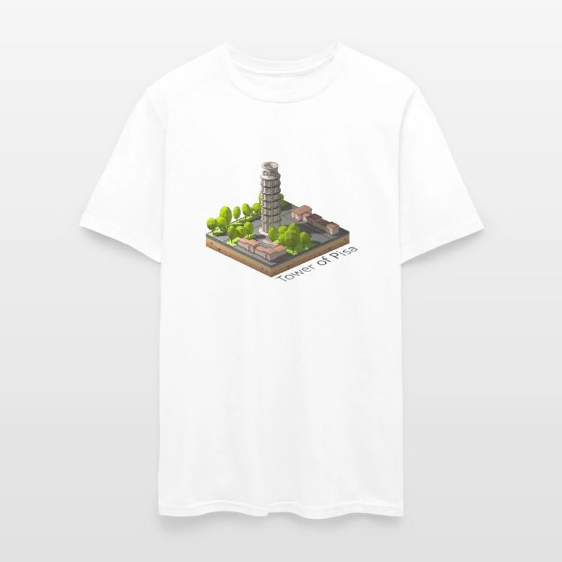 Geometric low poly Leaning Tower of Pisa