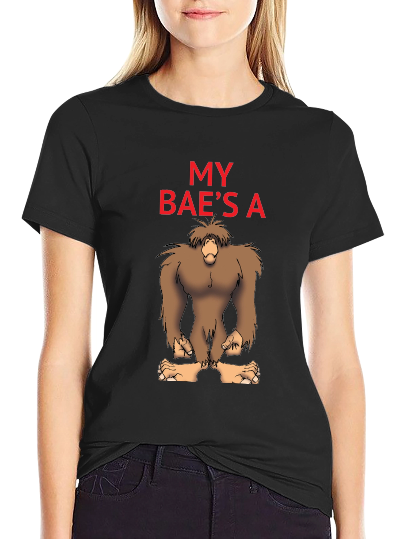 My Baes A Bigfoot Funny Graphic Tee