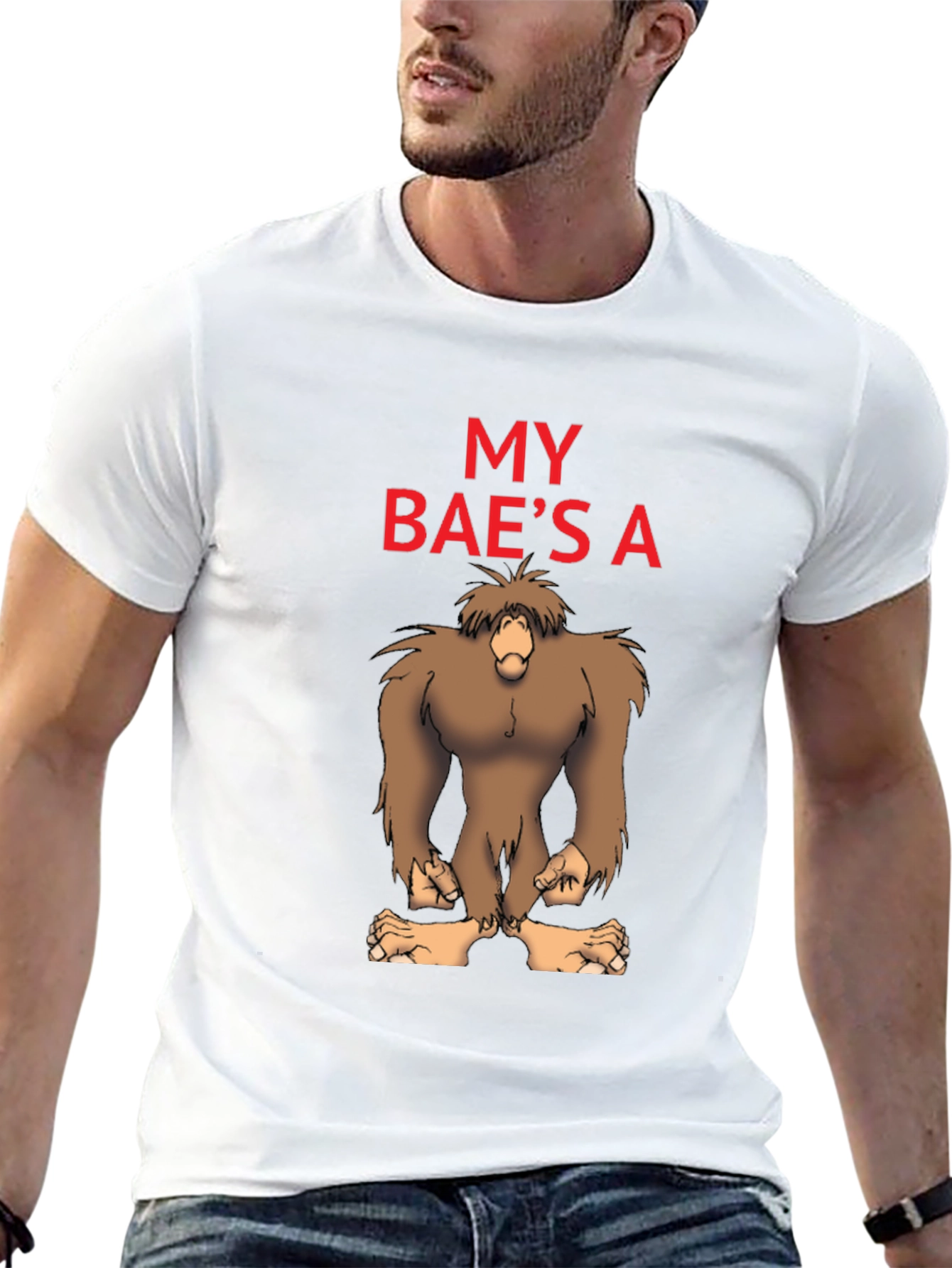 My Baes A Bigfoot Funny Graphic Tee