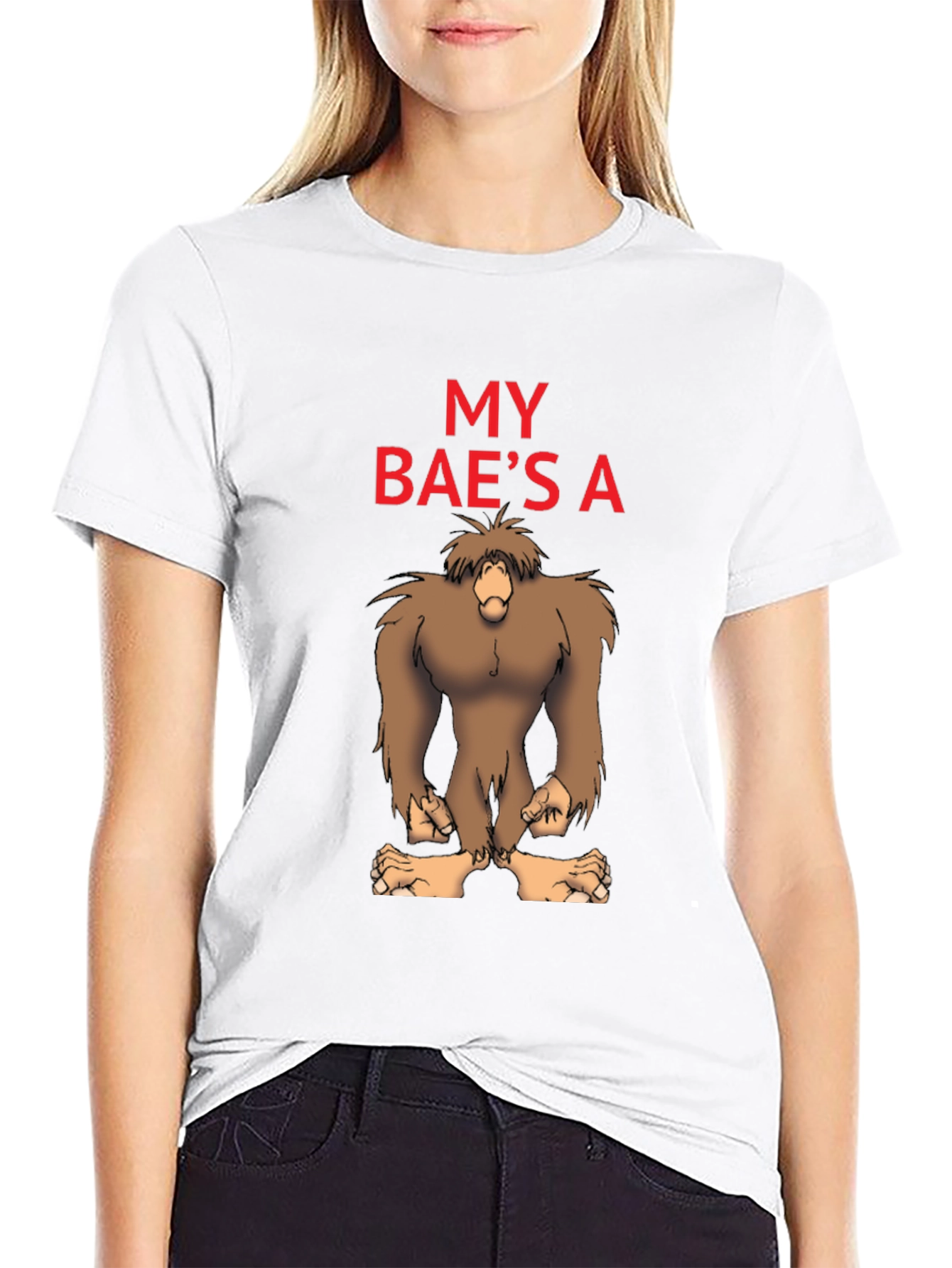My Baes A Bigfoot Funny Graphic Tee
