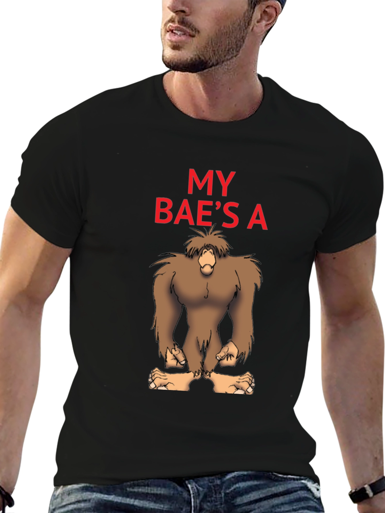 My Baes A Bigfoot Funny Graphic Tee