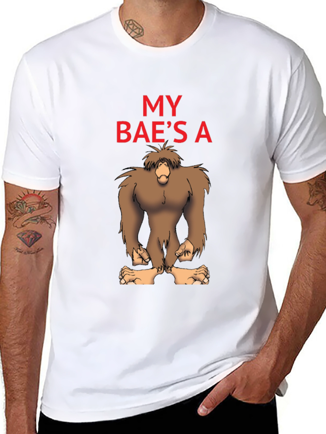 My Baes A Bigfoot Funny Graphic Tee