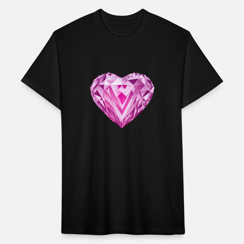 Glossy pink diamond heart
