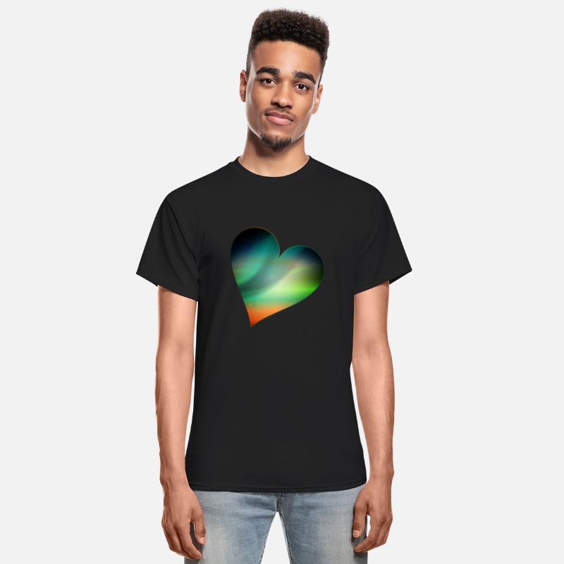 glowing northern lights heart in the firmament