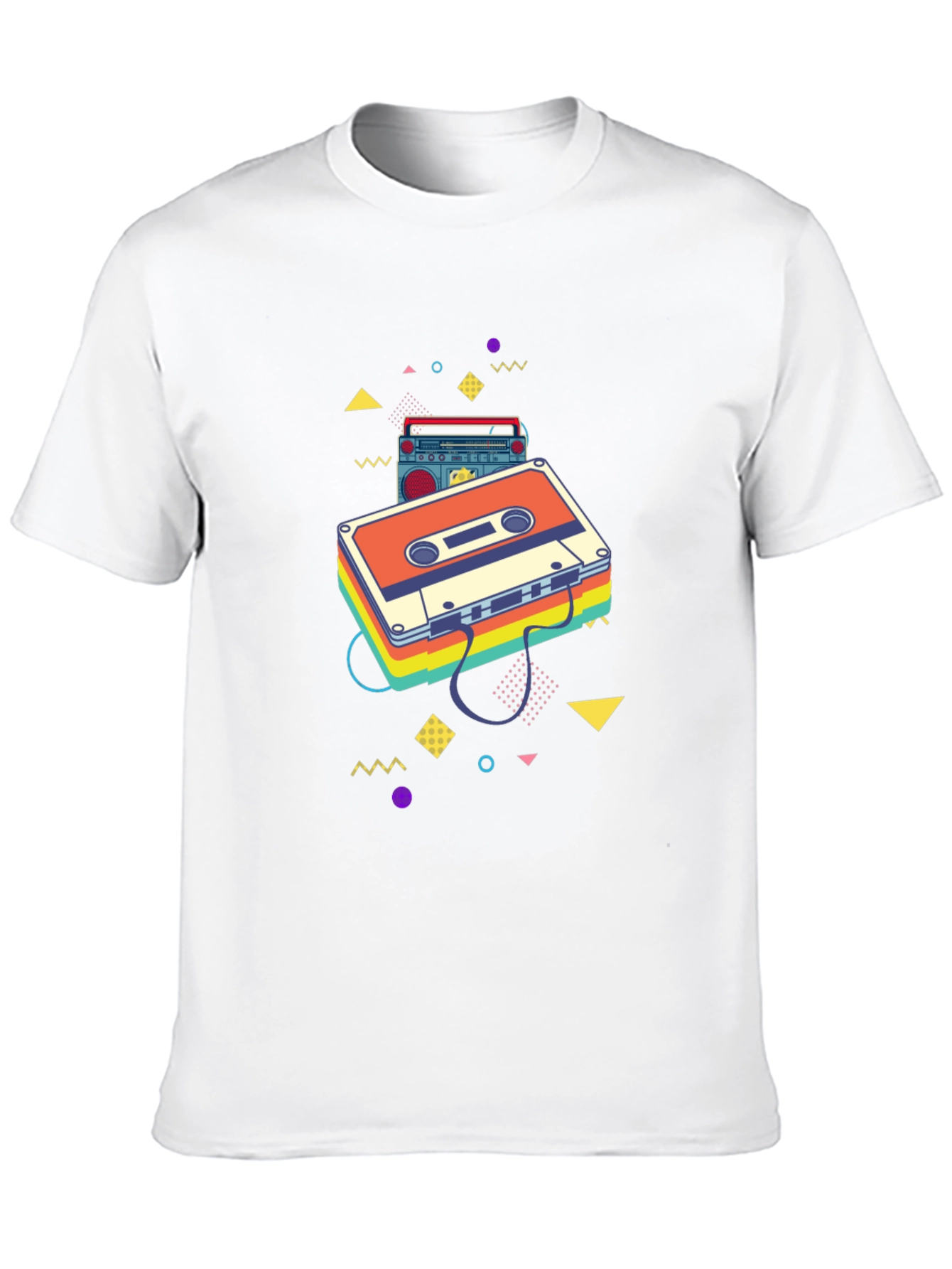 Retro Cassette Tape Graphic Tee - Black