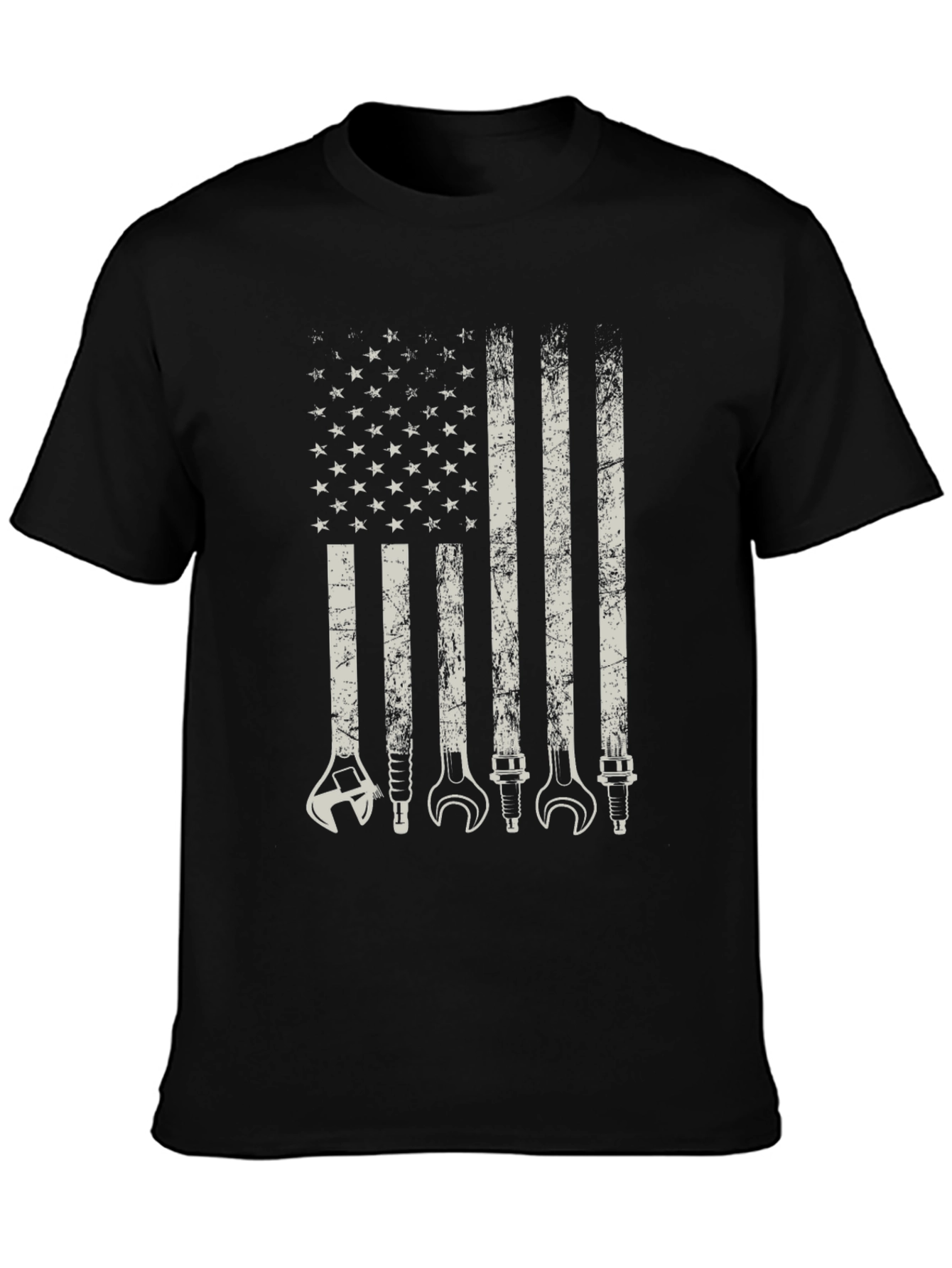 Mechanic American Flag Graphic T-Shirt