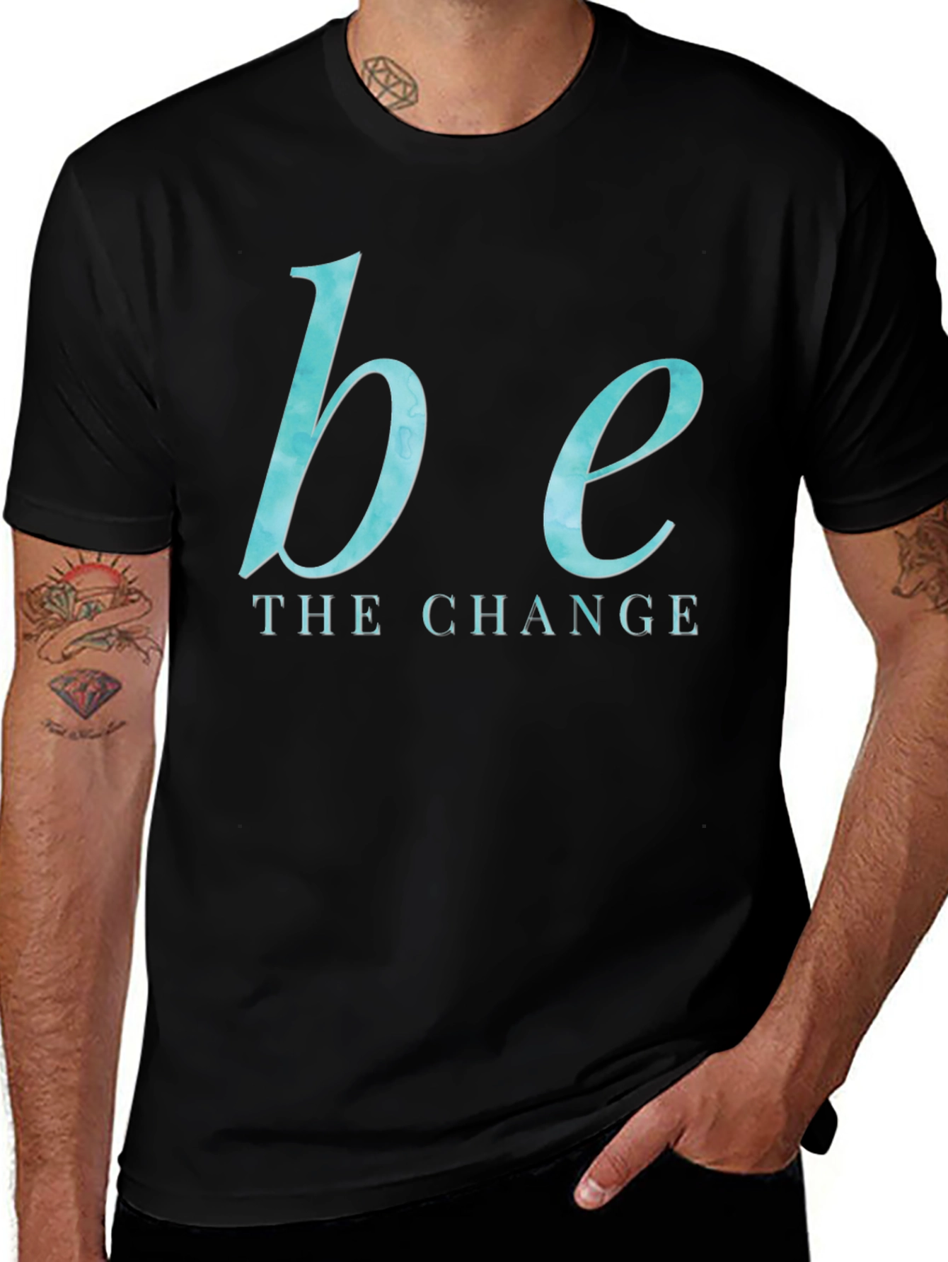 Be the Change Graphic Tee - Black Cotton Blend