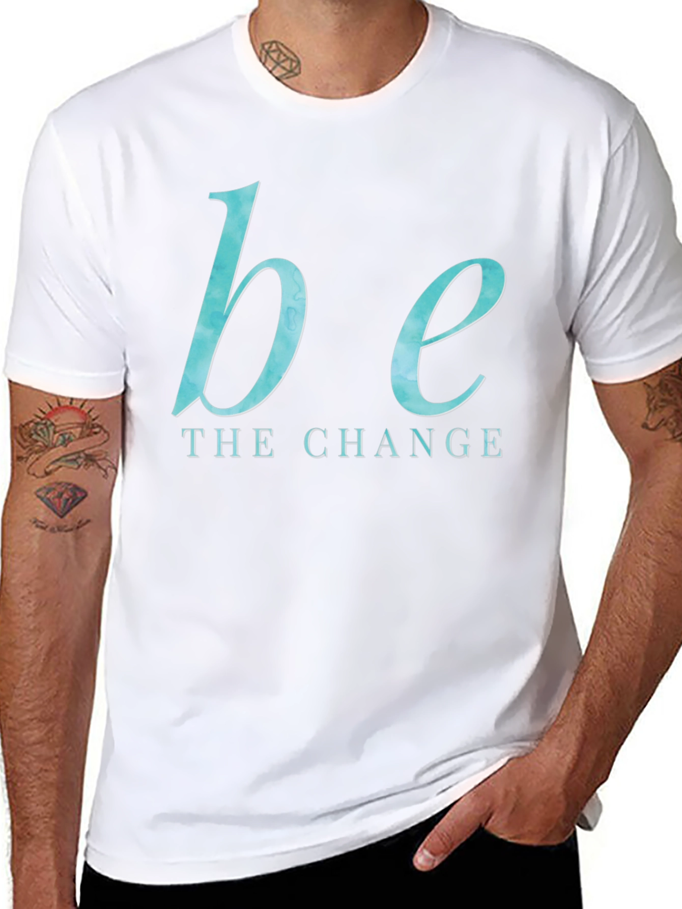 Be the Change Graphic Tee - Black Cotton Blend