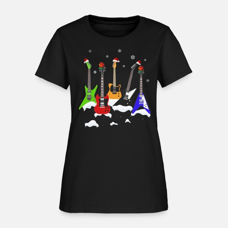 Guitar Santa Hat Christmas Funny Music Lover