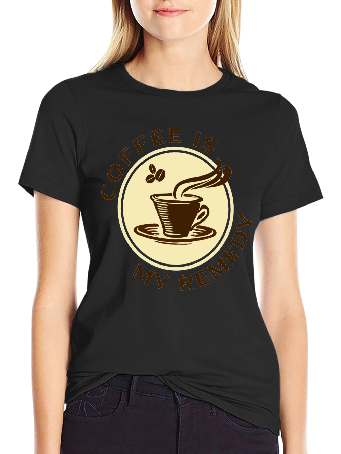 Coffee is My Remedy Black Graphic Tee