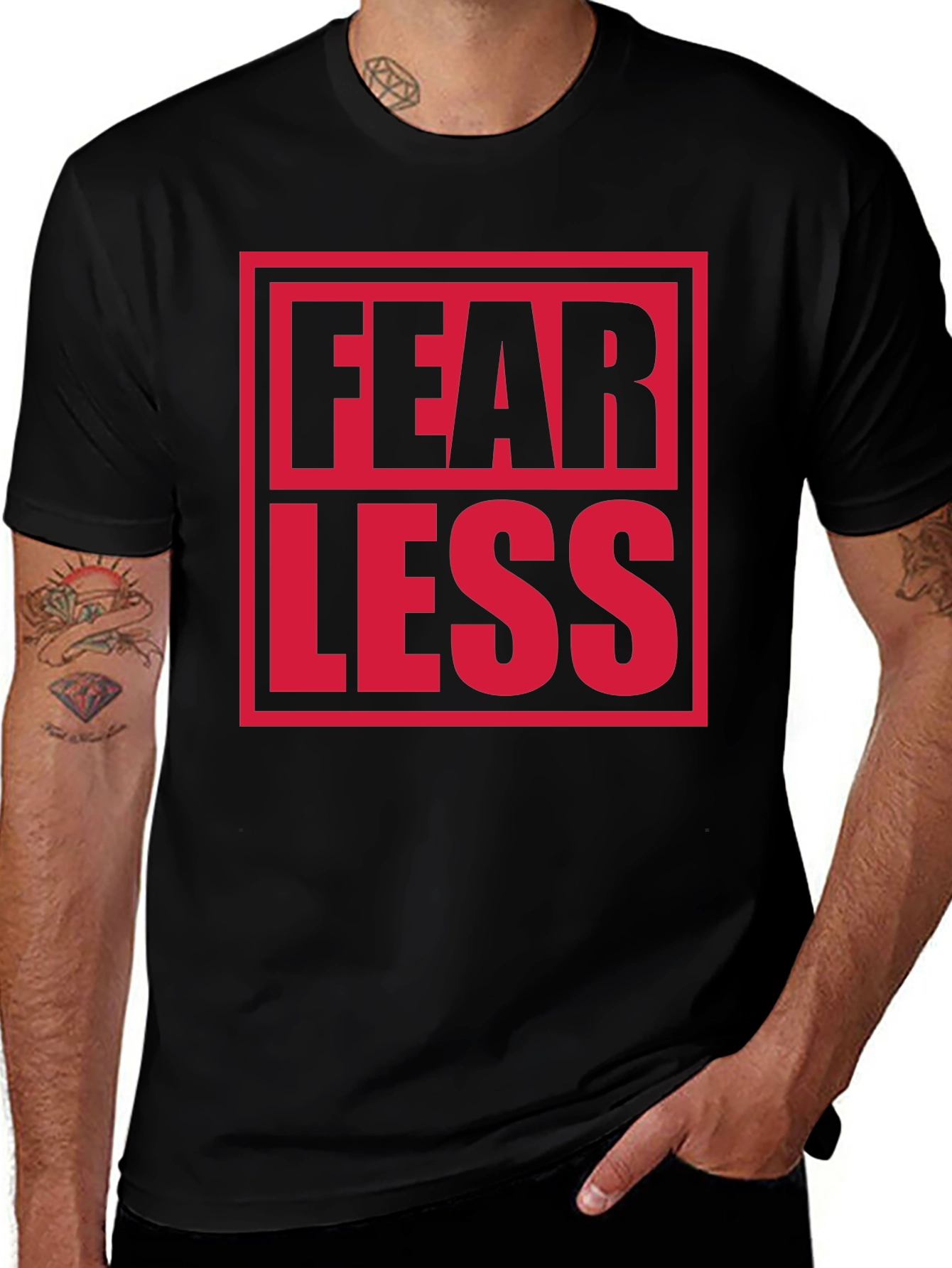 Fearless Graphic Print Crew Neck T-Shirt
