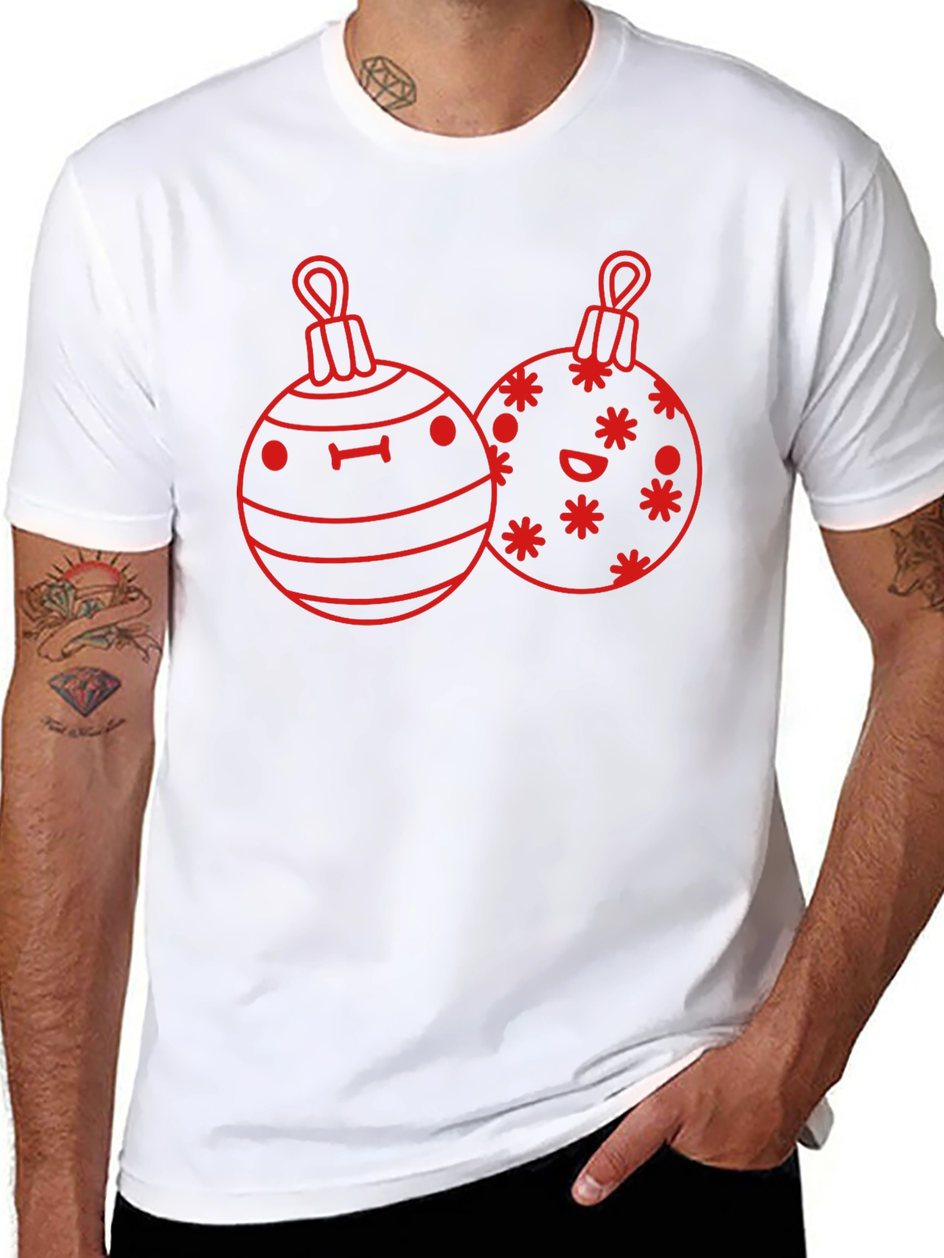 Festive Ornament Graphic Tee - Holiday Cheer