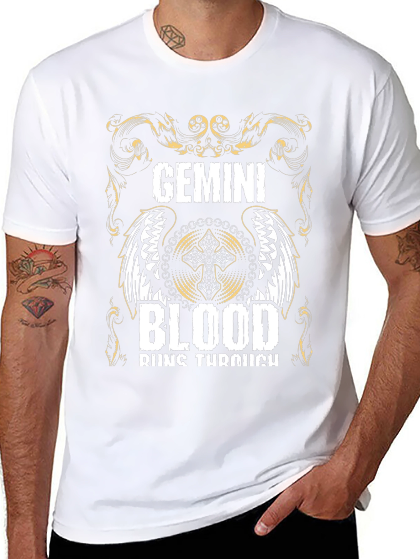 Gemini Blood Runs Through T-Shirt - Zodiac Pride