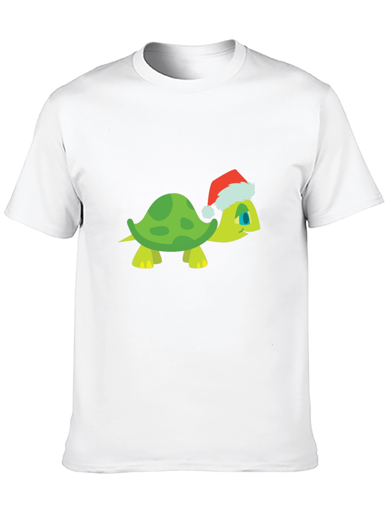 Turtle Santa Hat Black T-Shirt