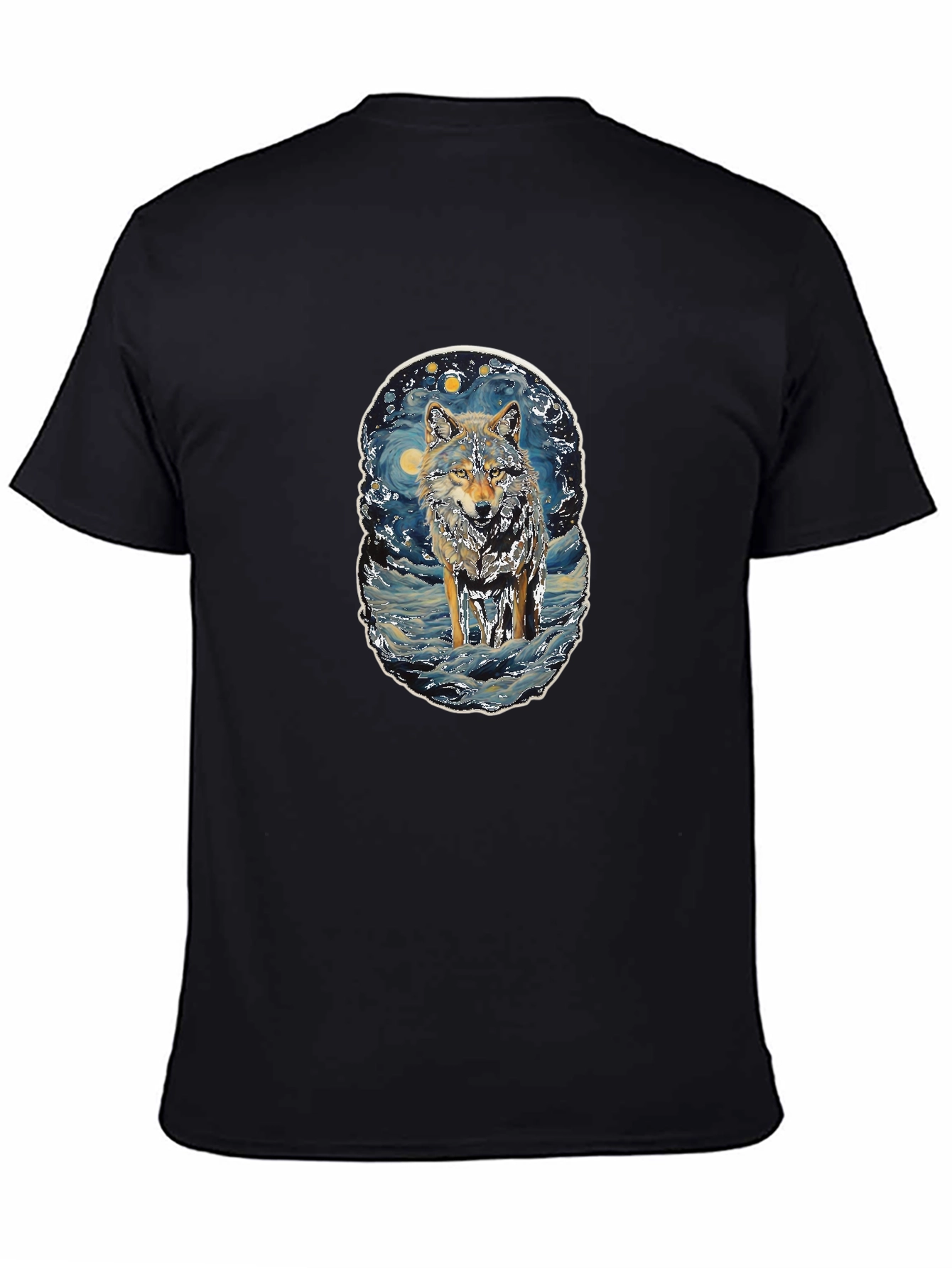 Wolf Starry Night Style Graphic Tee