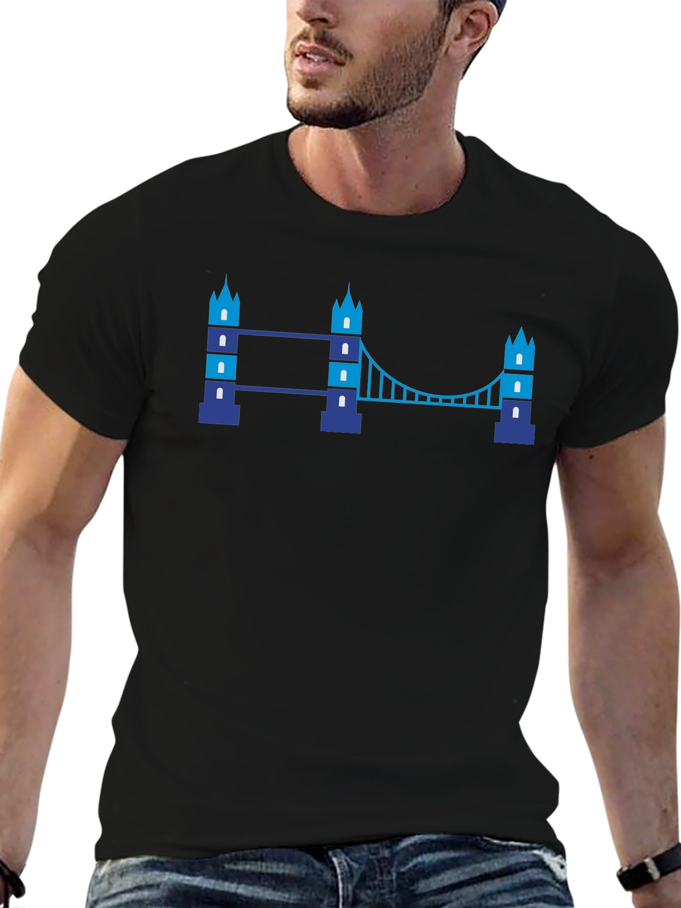 London Bridge Graphic Tee - Trendy Black T-Shirt