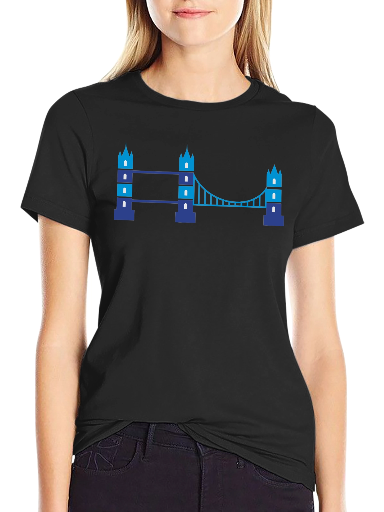 London Bridge Graphic Tee - Trendy Black T-Shirt