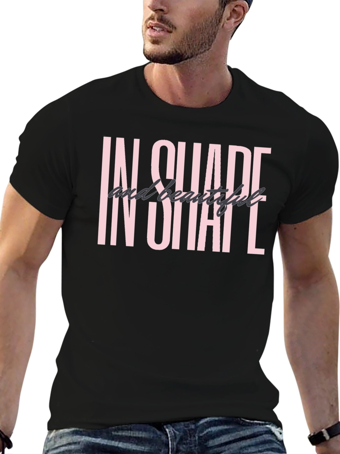 In Shape and Beautiful Black Graphic Tee