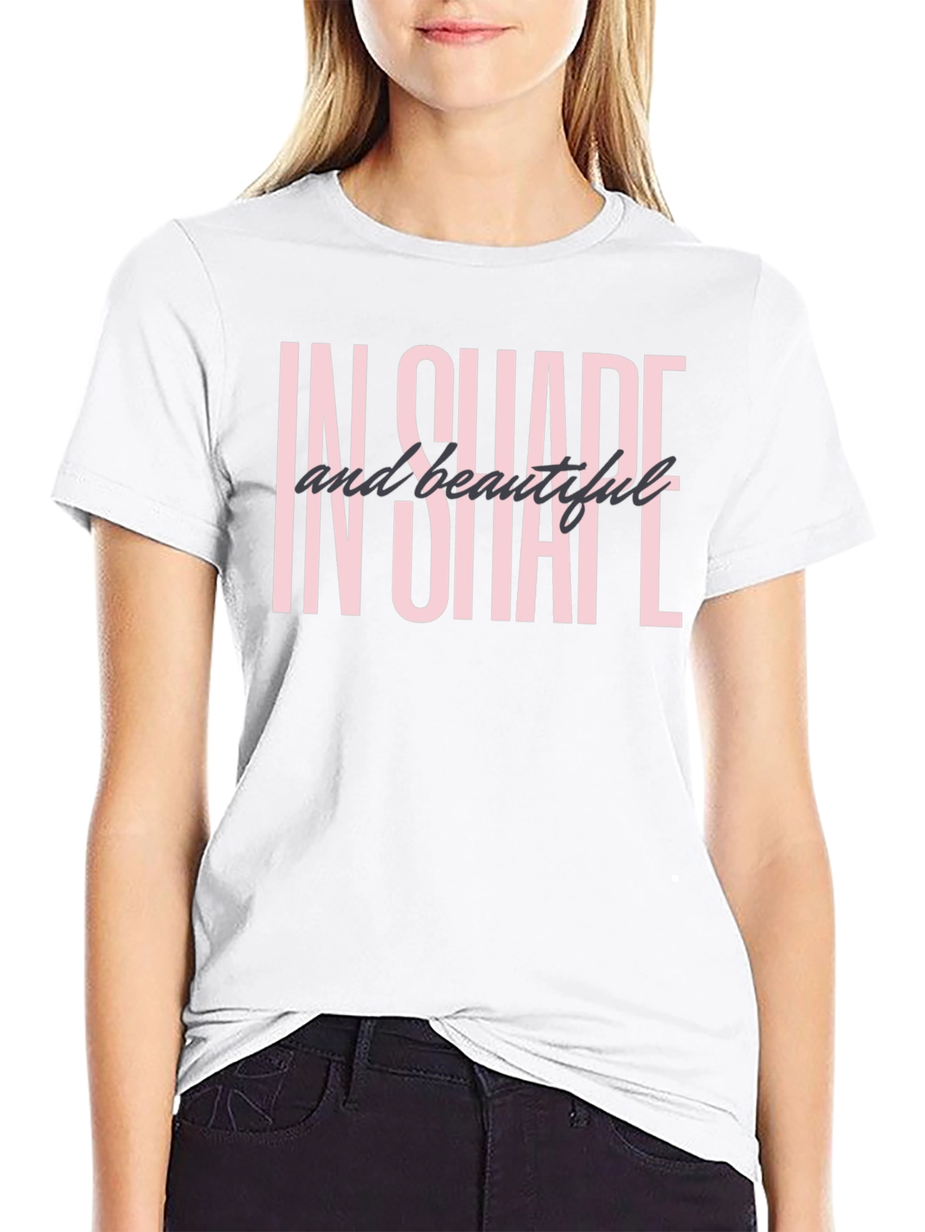 In Shape and Beautiful Black Graphic Tee