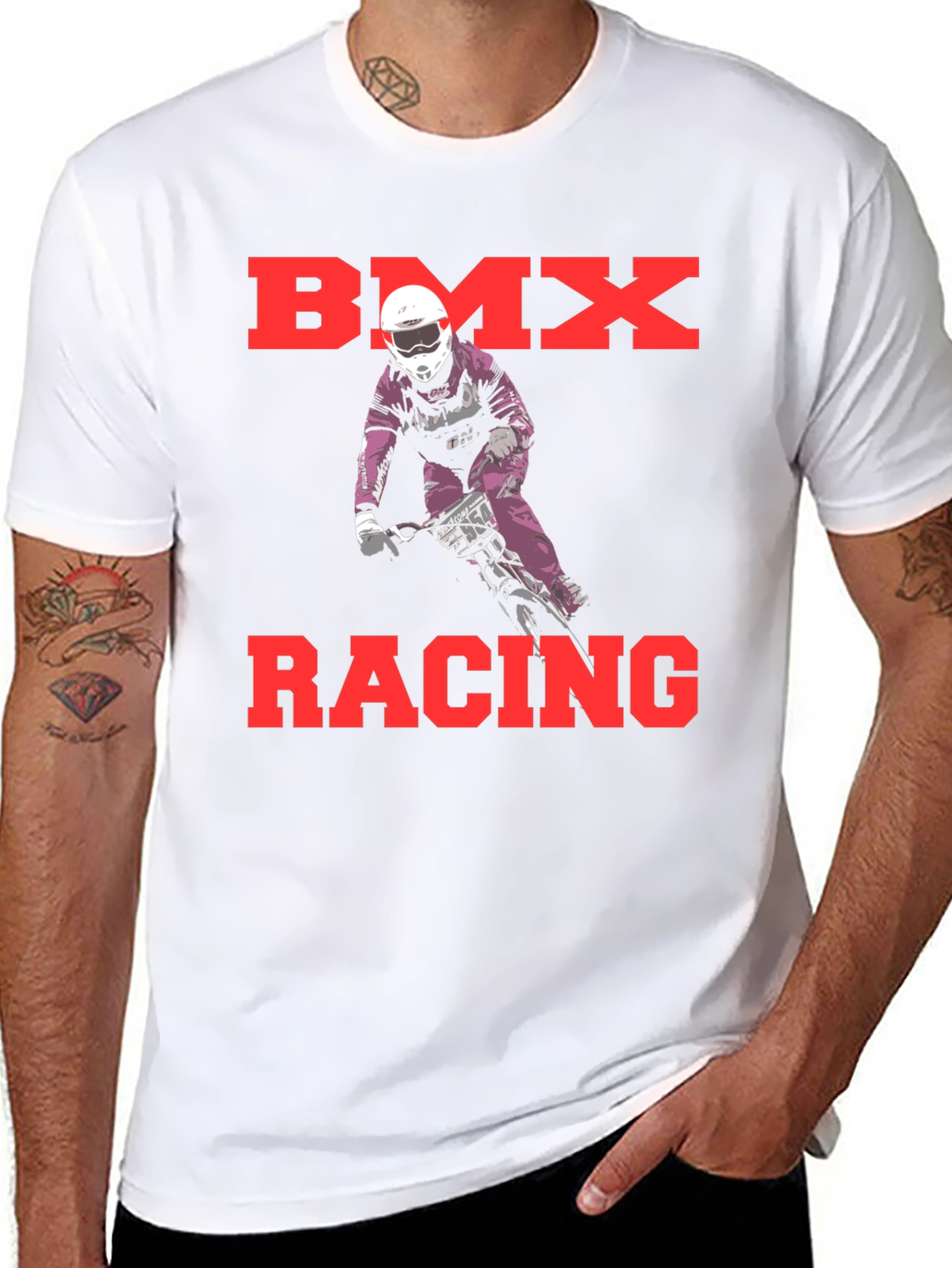 BMX Racing Graphic T-Shirt - Black