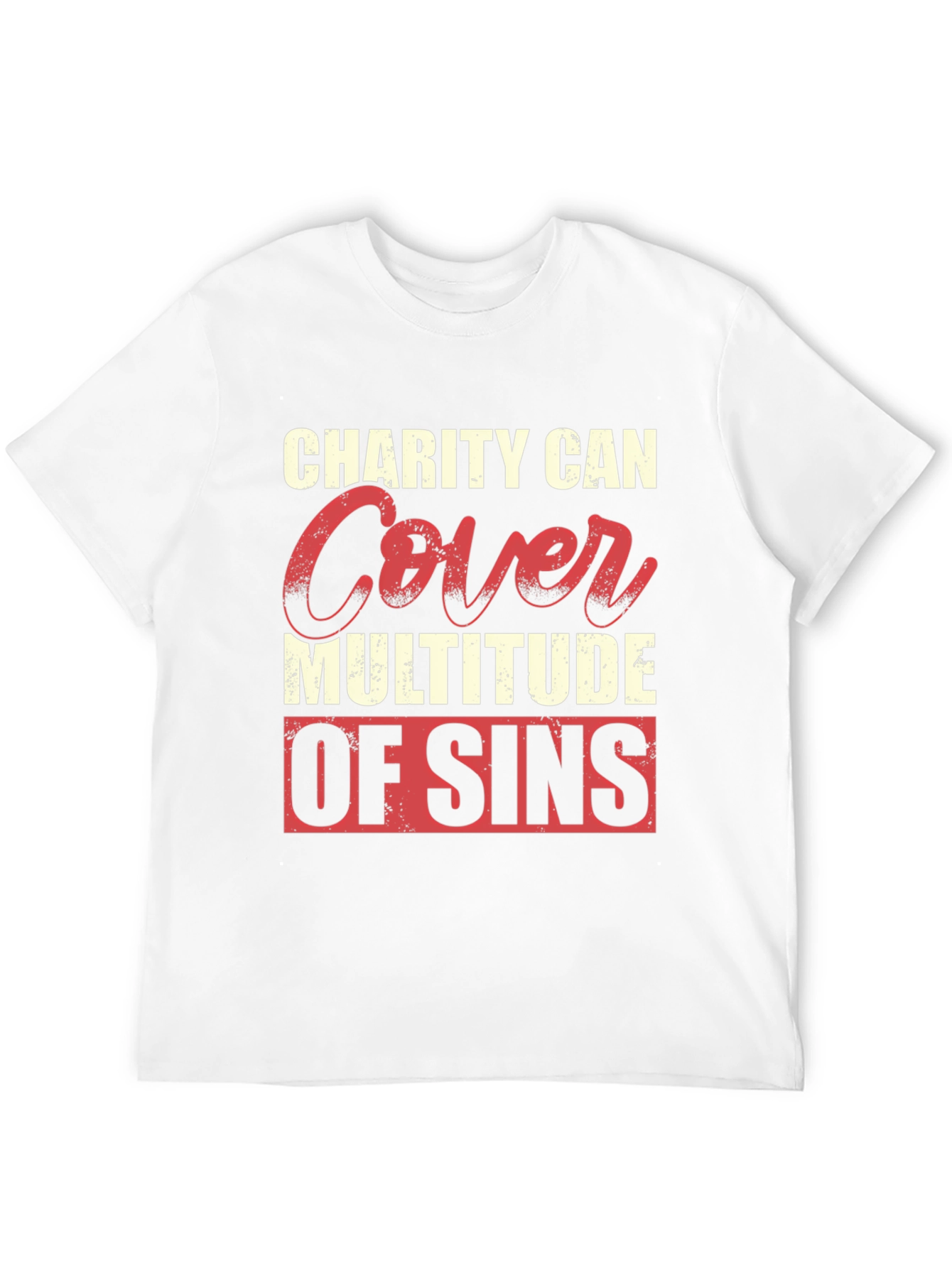Charity Covers Sins Graphic T-Shirt - Mens Black Tee