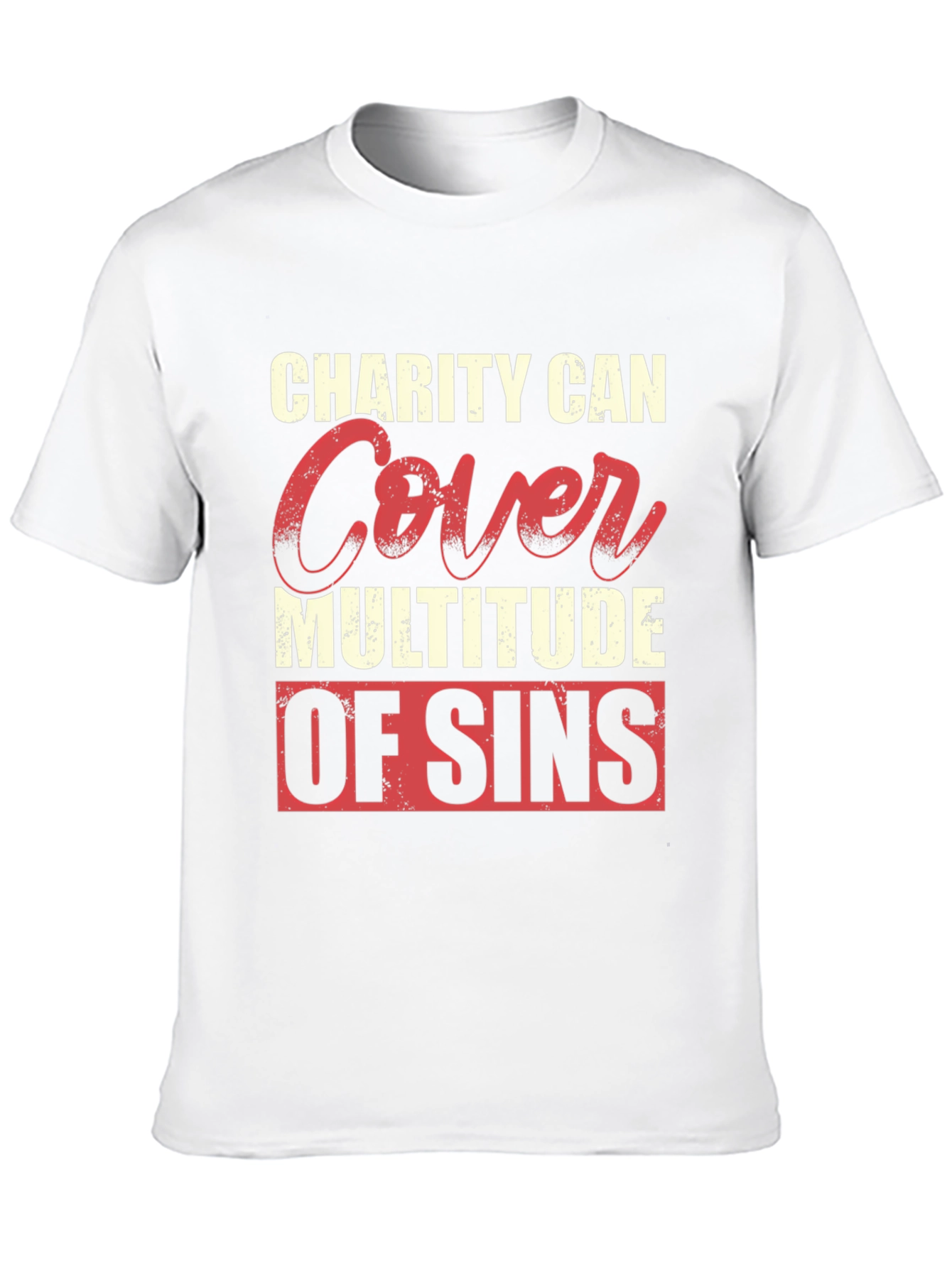 Charity Covers Sins Graphic T-Shirt - Mens Black Tee