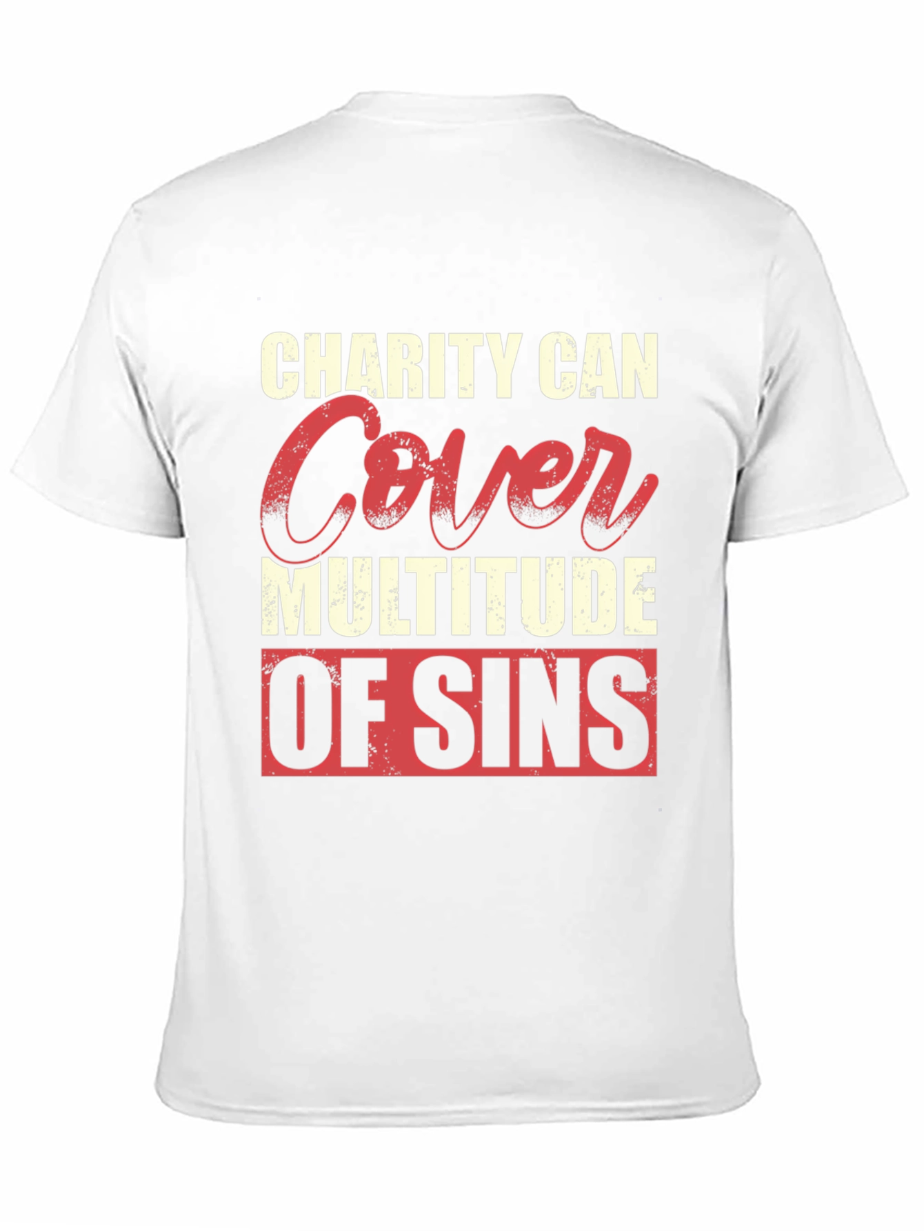 Charity Covers Sins Graphic T-Shirt - Mens Black Tee