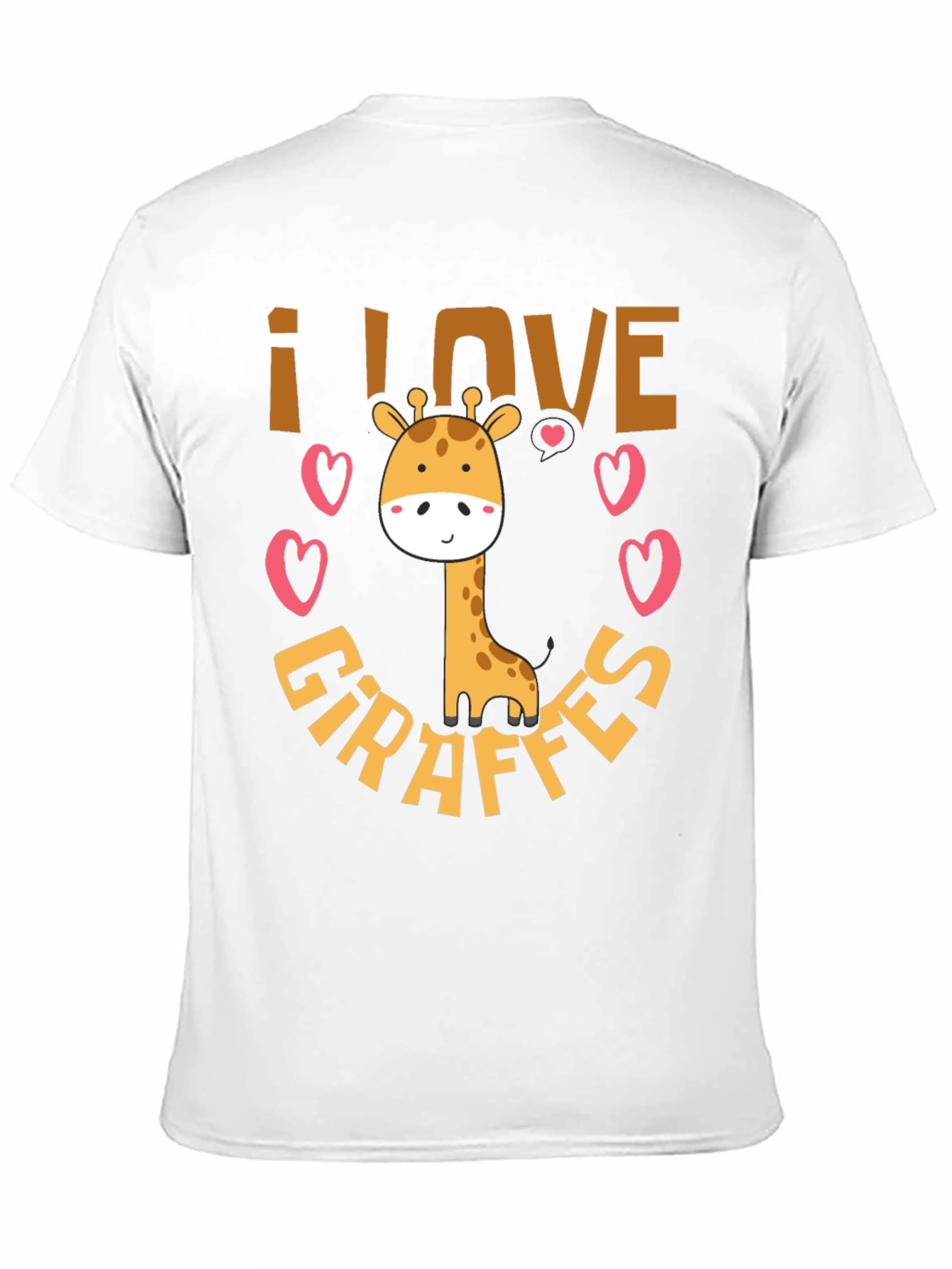 I Love Giraffes Black Graphic T-Shirt