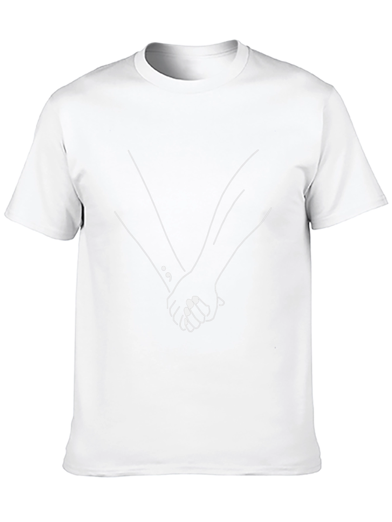Minimalist Holding Hands Graphic Black Tee