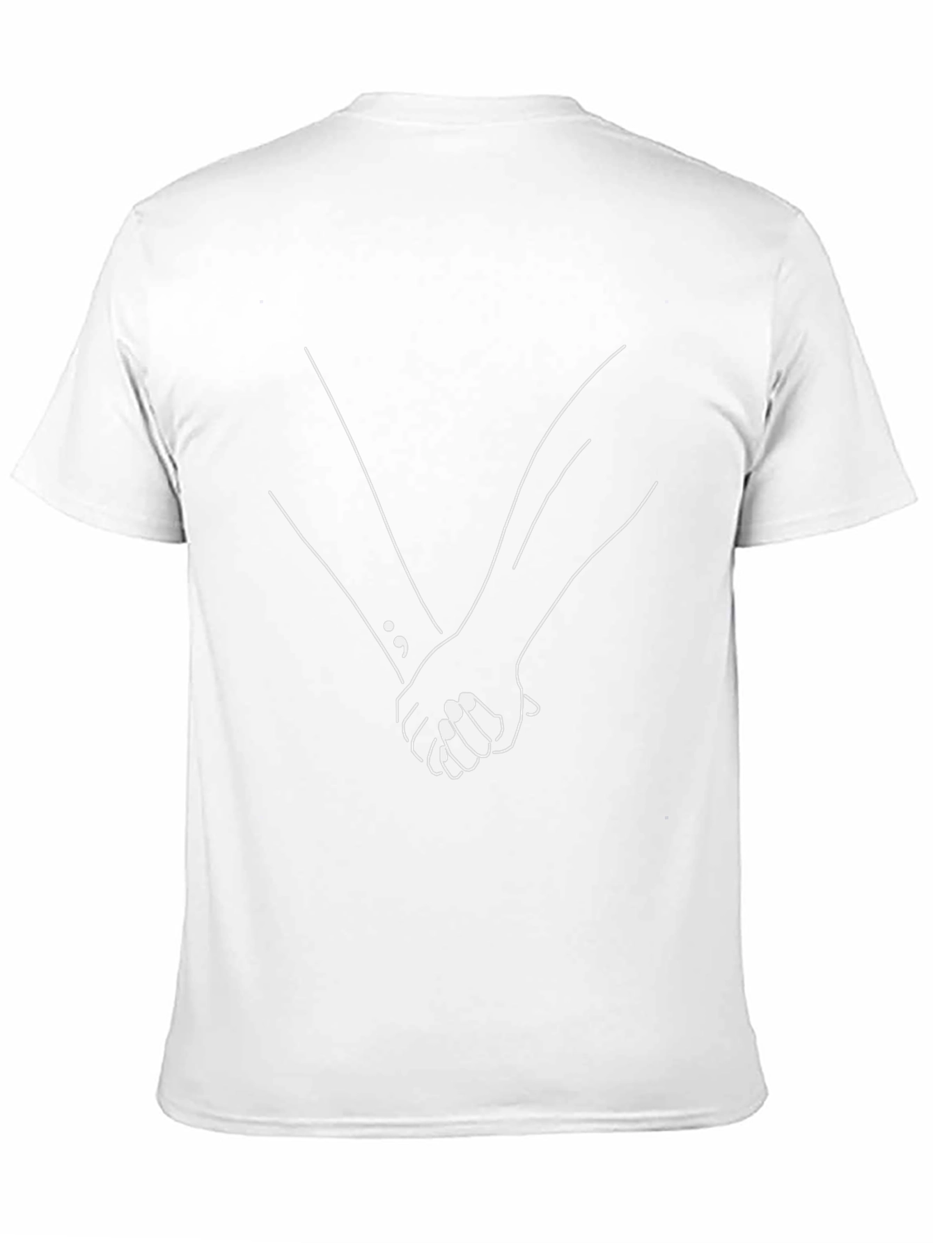 Minimalist Holding Hands Graphic Black Tee