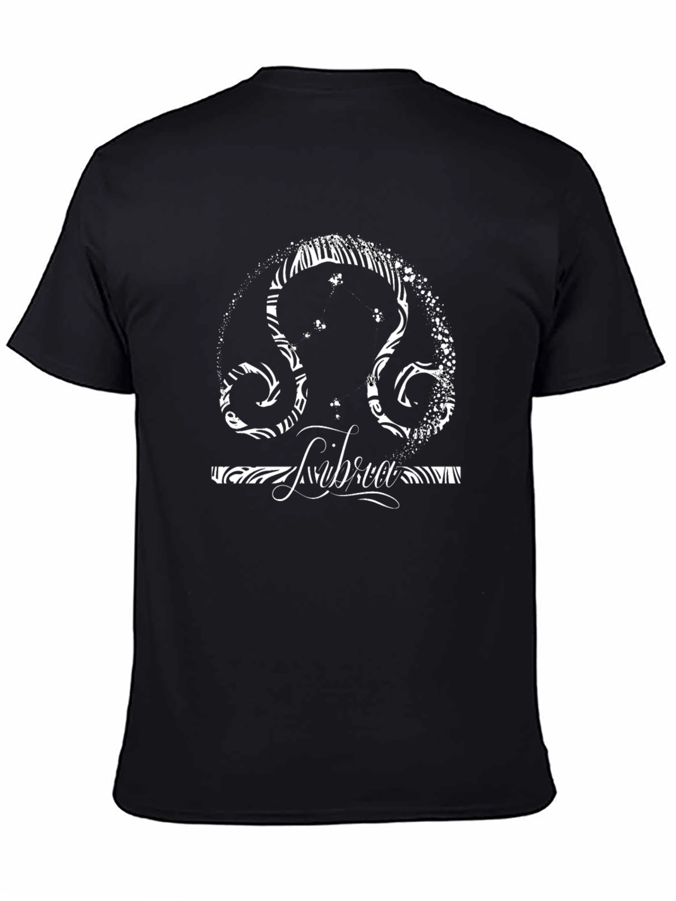Libra Zodiac Sign Graphic Tee - Black