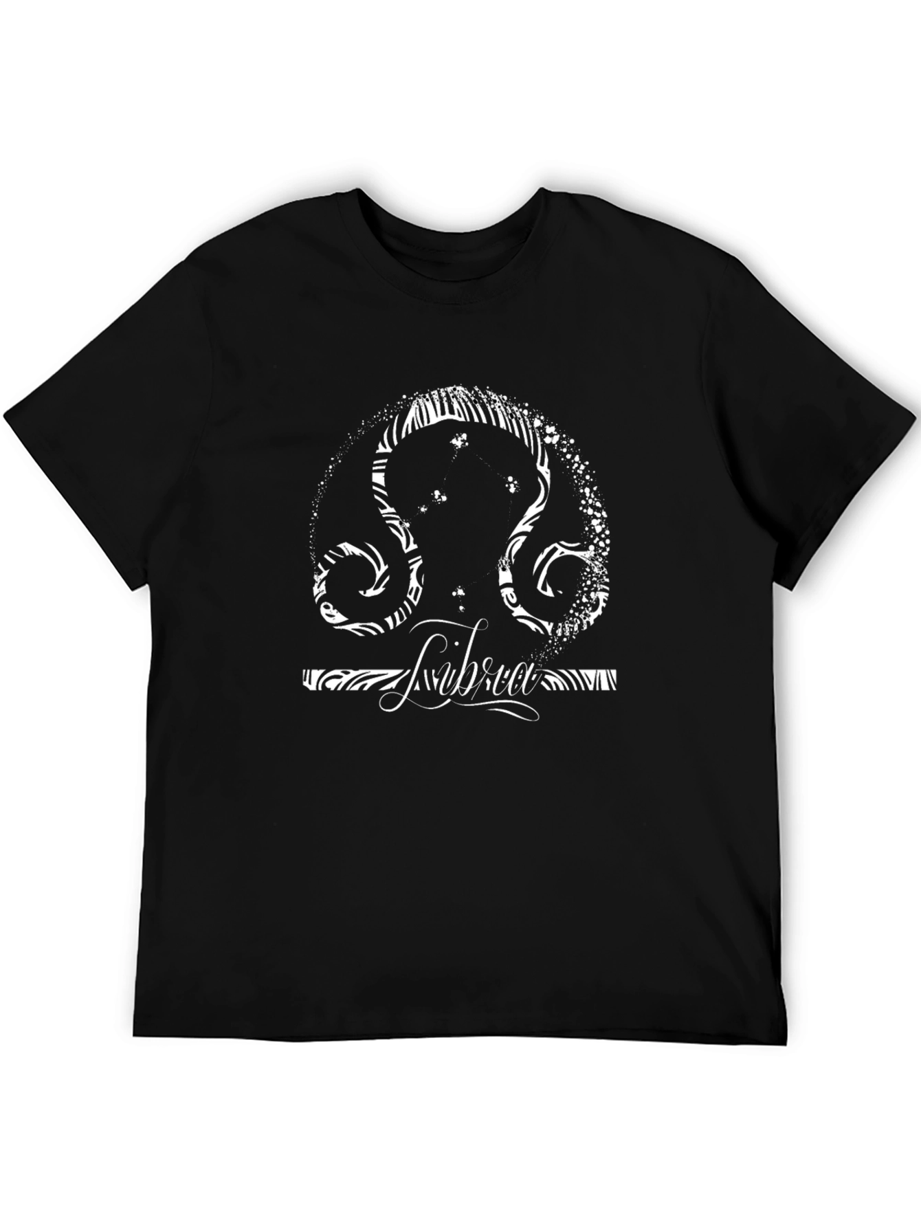 Libra Zodiac Sign Graphic Tee - Black