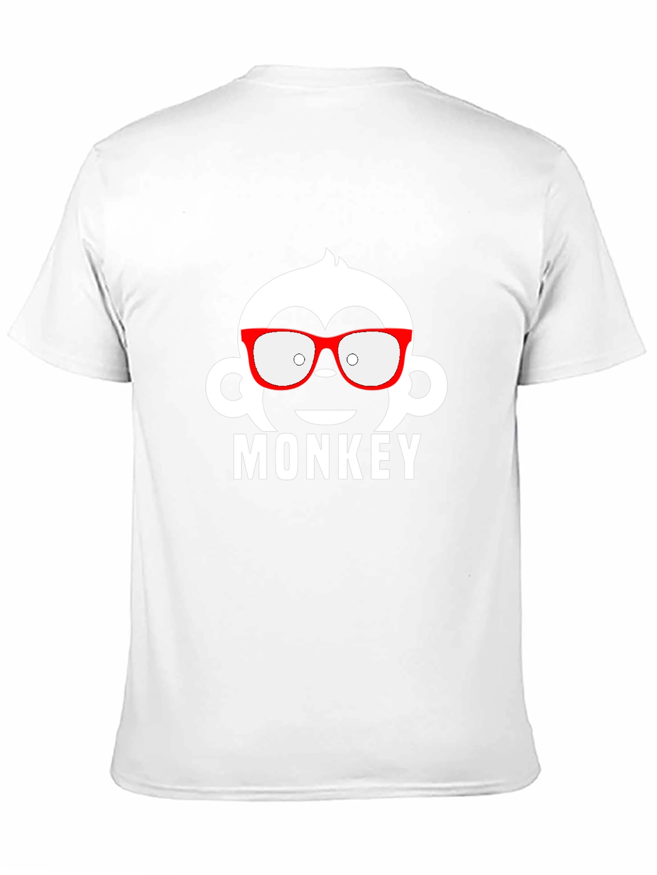 Monkey with Glasses Graphic Tee - Black Cotton T-Shirt
