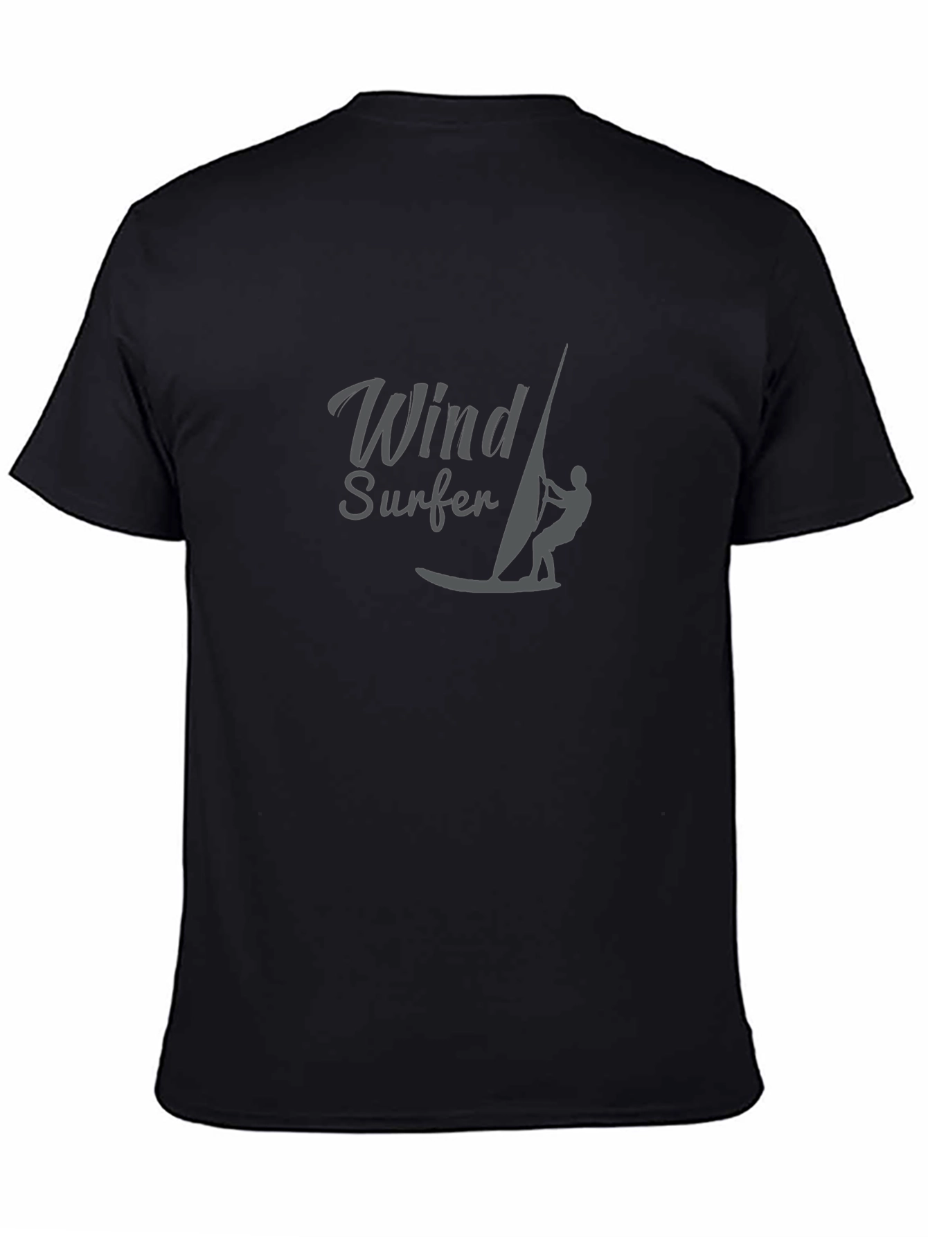 Windsurfer Graphic Tee - Black Cotton T-Shirt