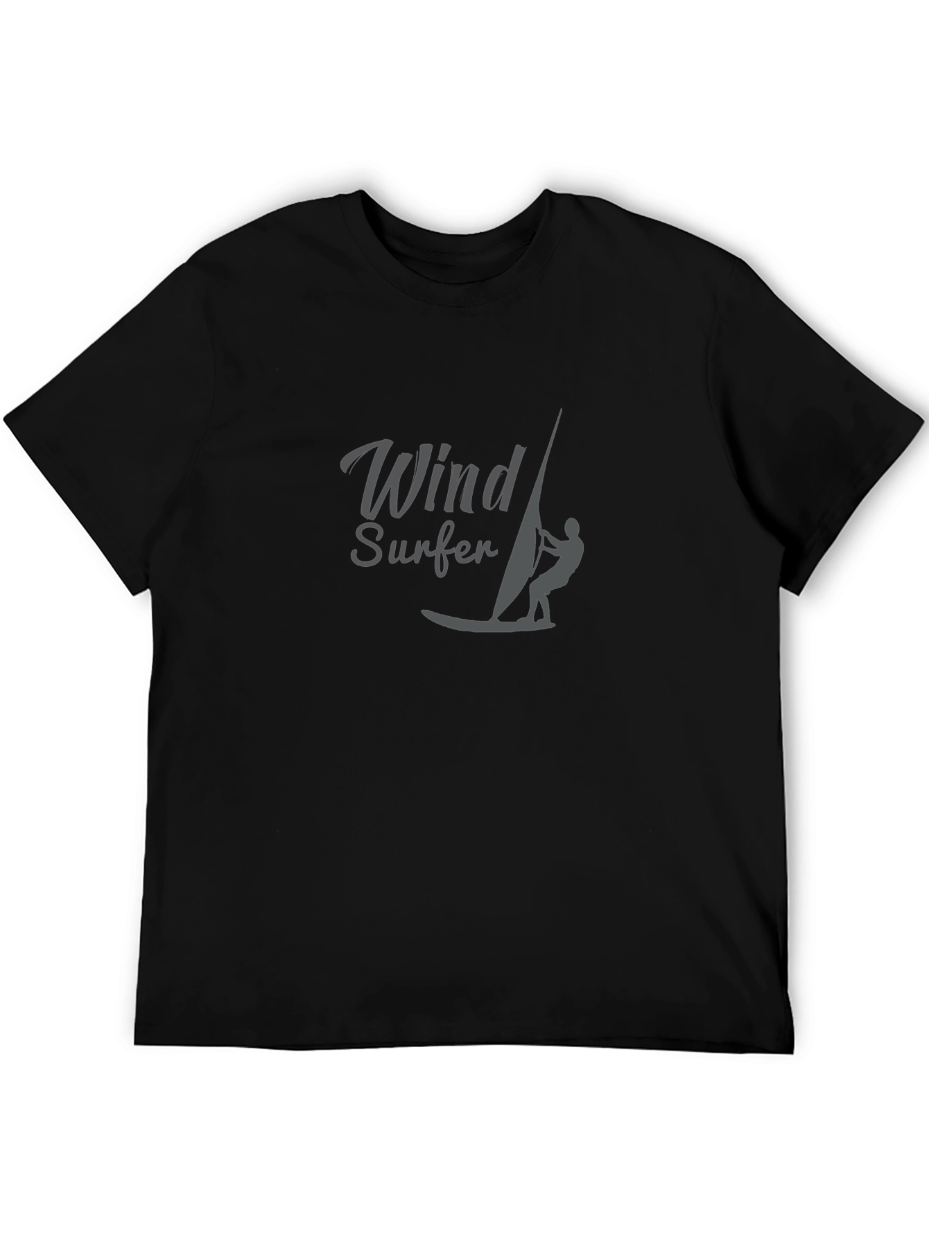 Windsurfer Graphic Tee - Black Cotton T-Shirt