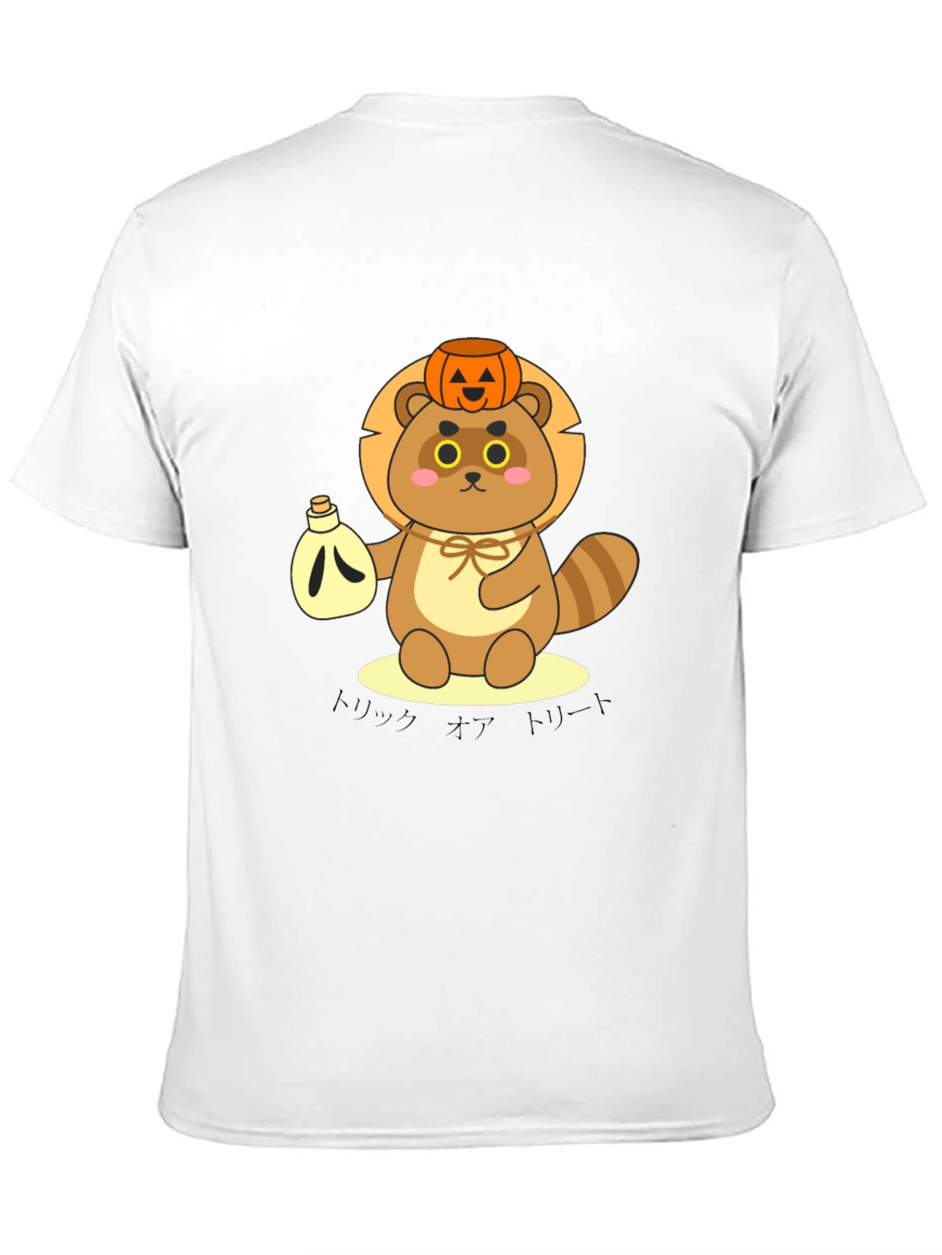 Cute Tanuki Pumpkin Tee - Halloween Style
