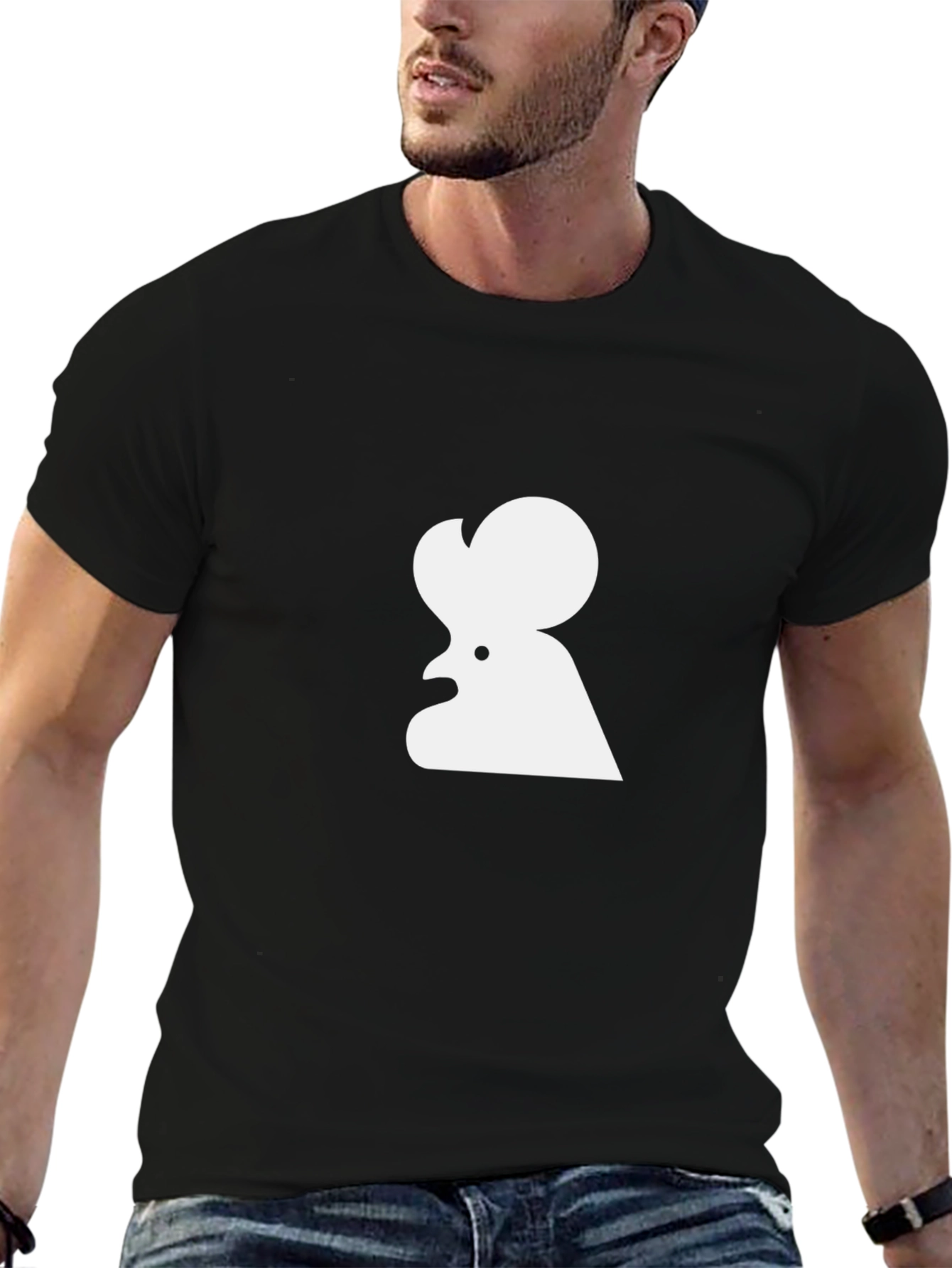Rooster Graphic Tee - Minimalist Chicken Shirt