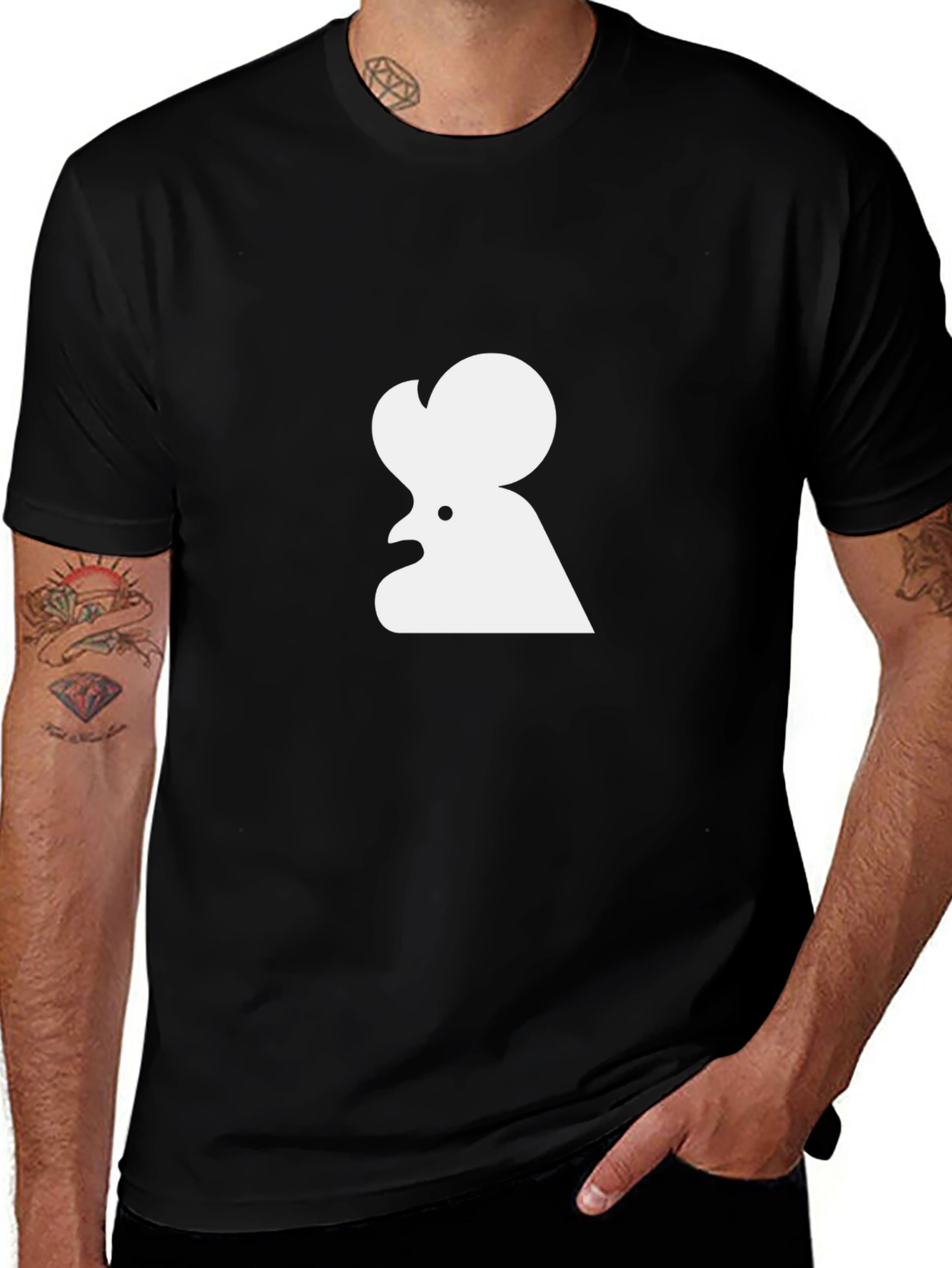 Rooster Graphic Tee - Minimalist Chicken Shirt