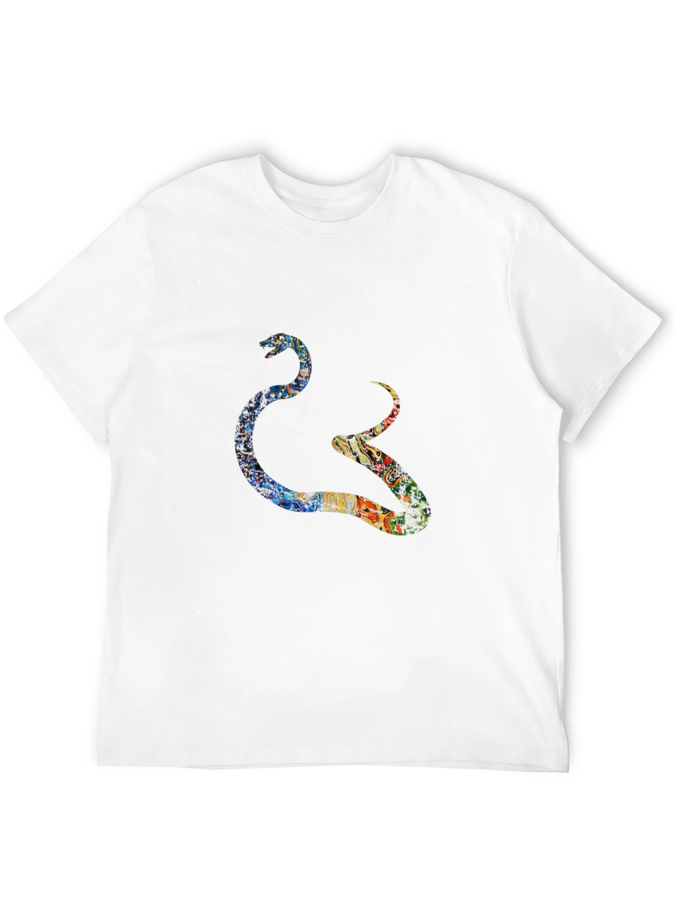 Psychedelic Snake Graphic Tee - Mens Black T-Shirt