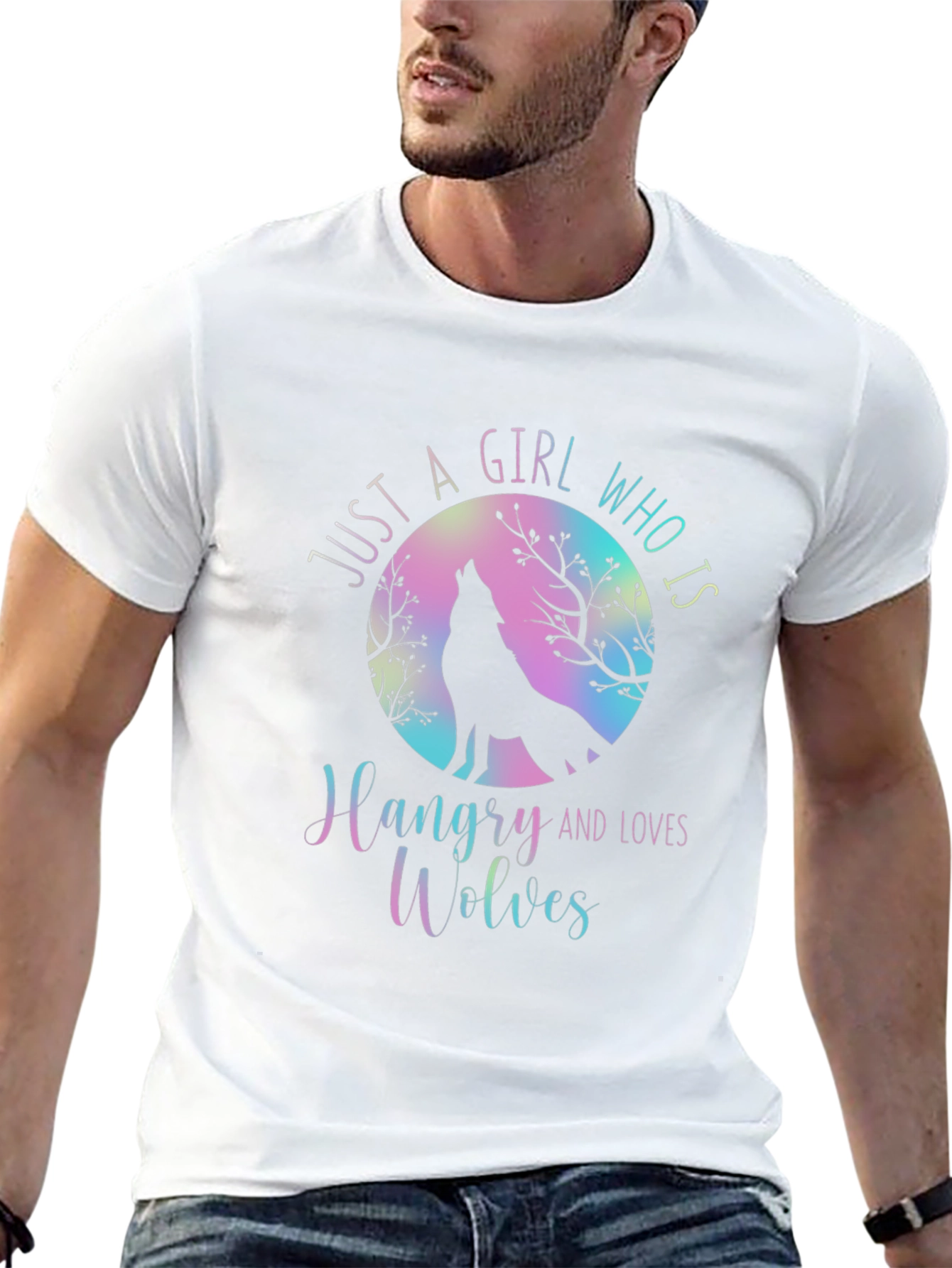 Hangry Wolf Womens T-Shirt - Cute Graphic Tee