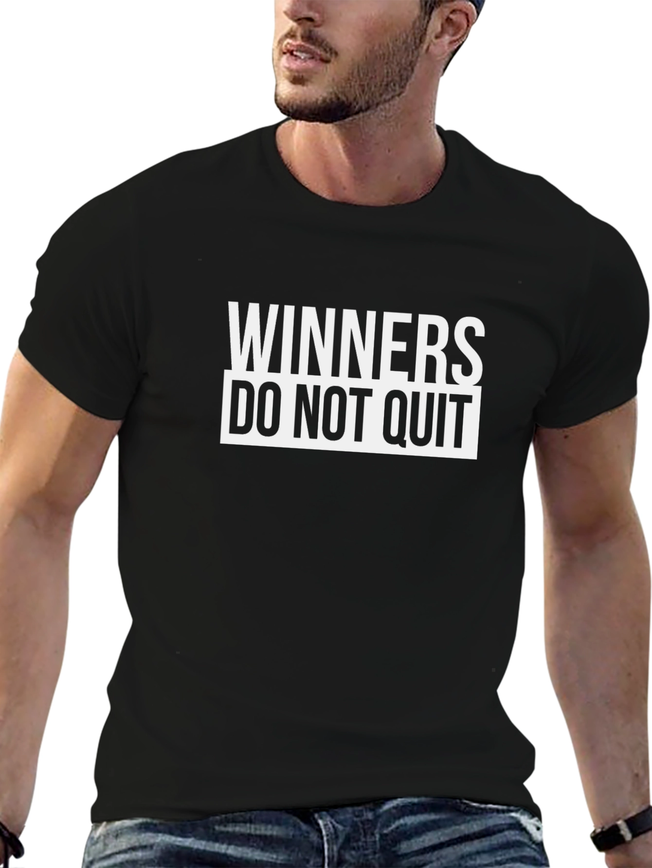 Winners Do Not Quit Graphic Tee - Motivational T-Shirt