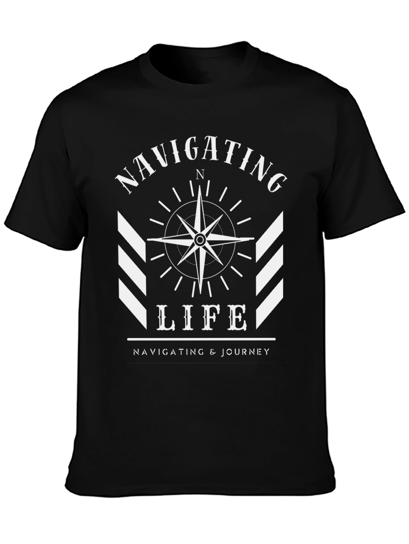 Navigating Life Compass Graphic Tee - Black