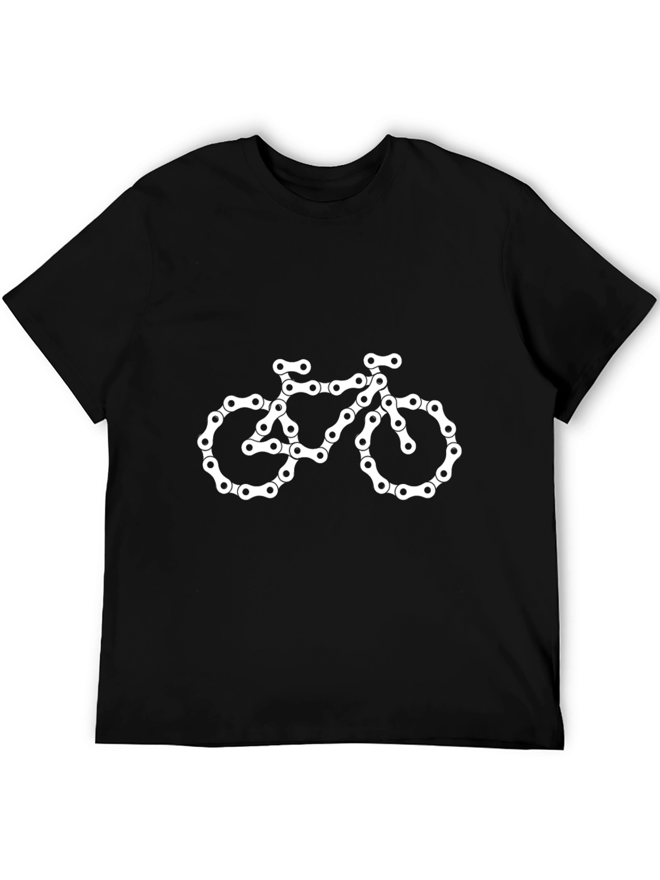 Chain Bike Graphic Tee - Black Cotton Casual Shirt