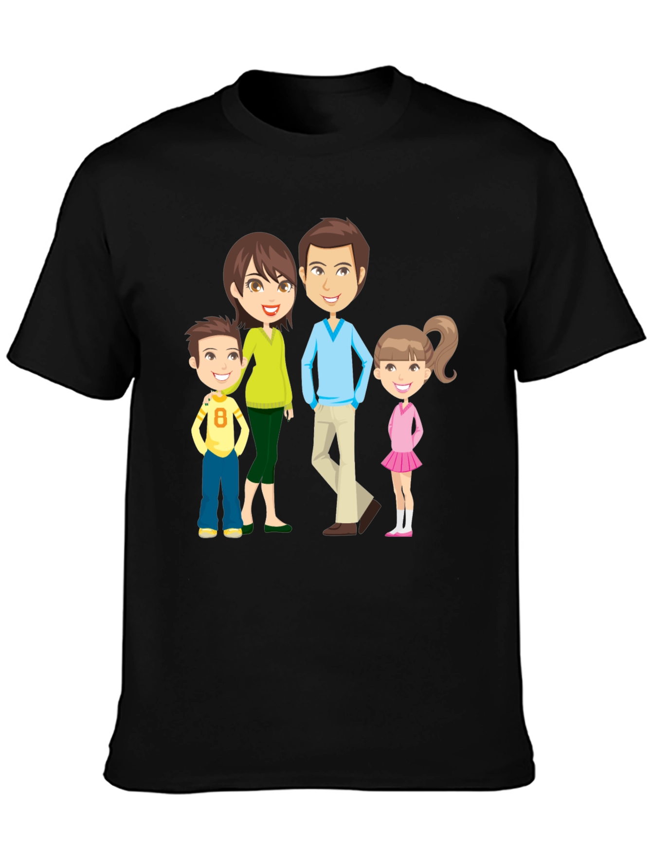 Cartoon Family Print Tee