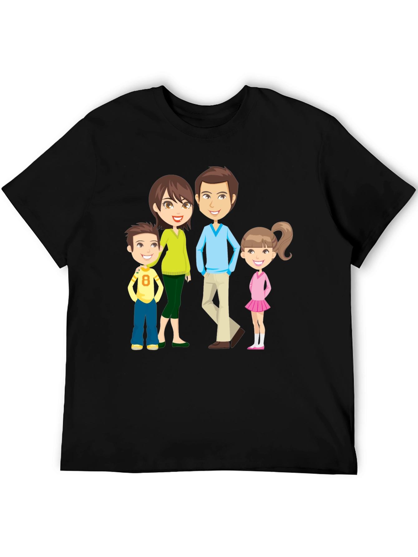 Cartoon Family Print Tee