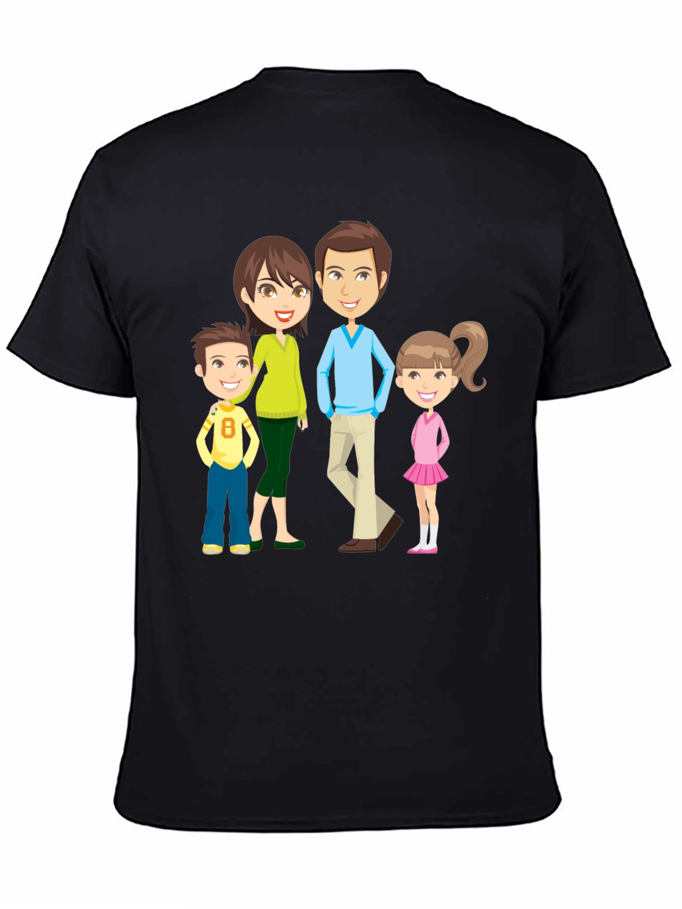 Cartoon Family Print Tee